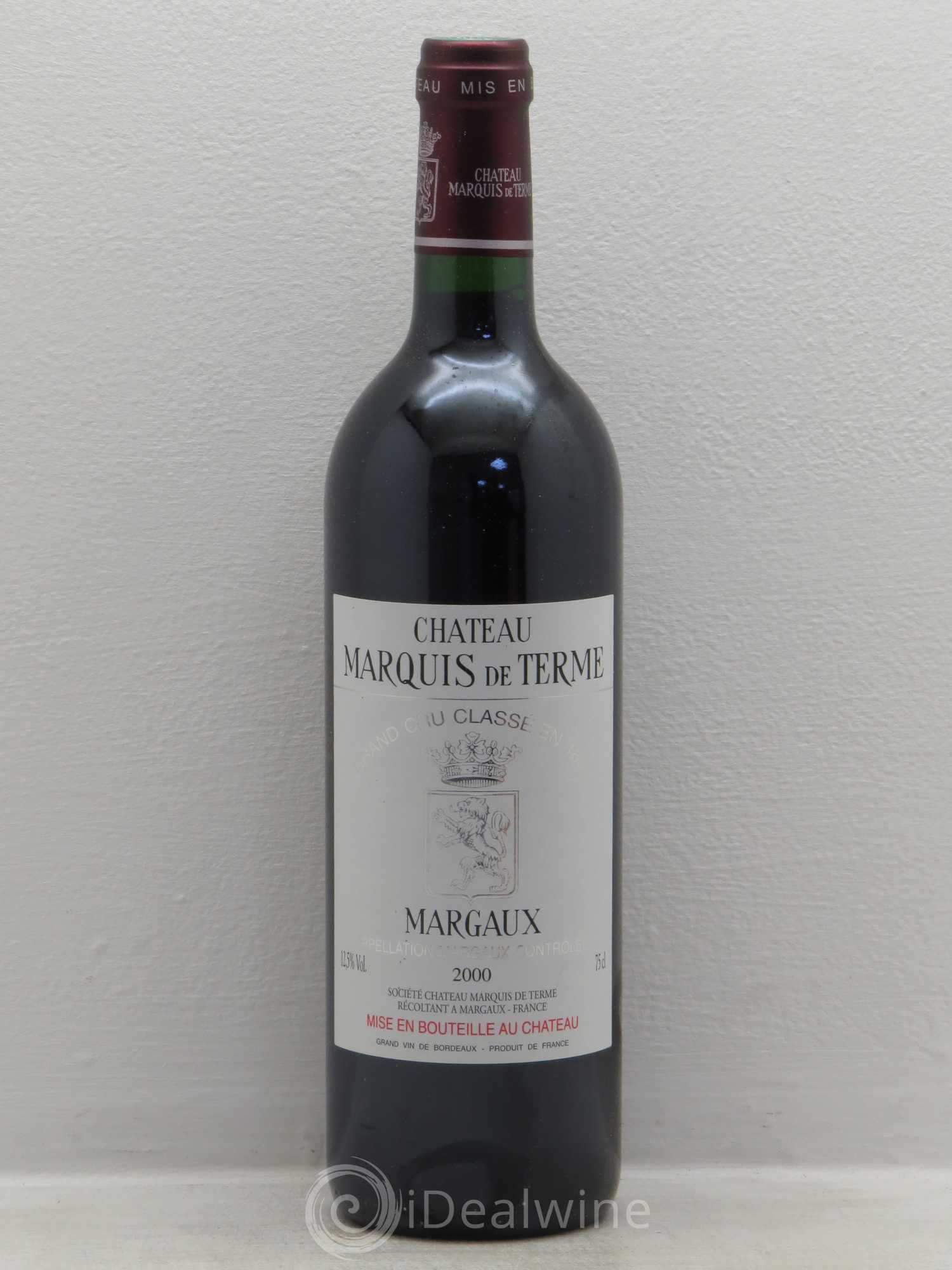 Château Marquis de Terme 4ème Grand Cru Classé 2000 - Lot de 6 bouteilles - 0