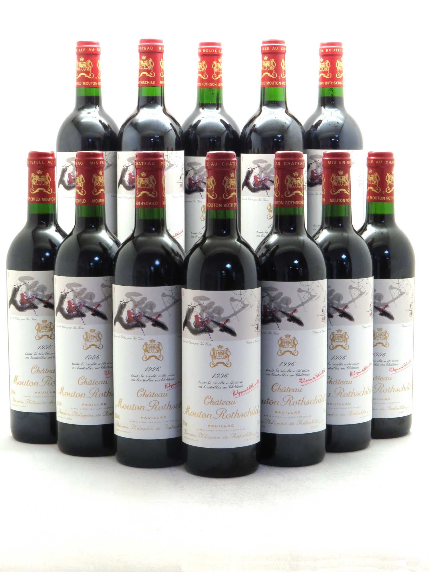 Château Mouton Rothschild 1er Grand Cru Classé 1996 - Lot de 12 bouteilles - 0