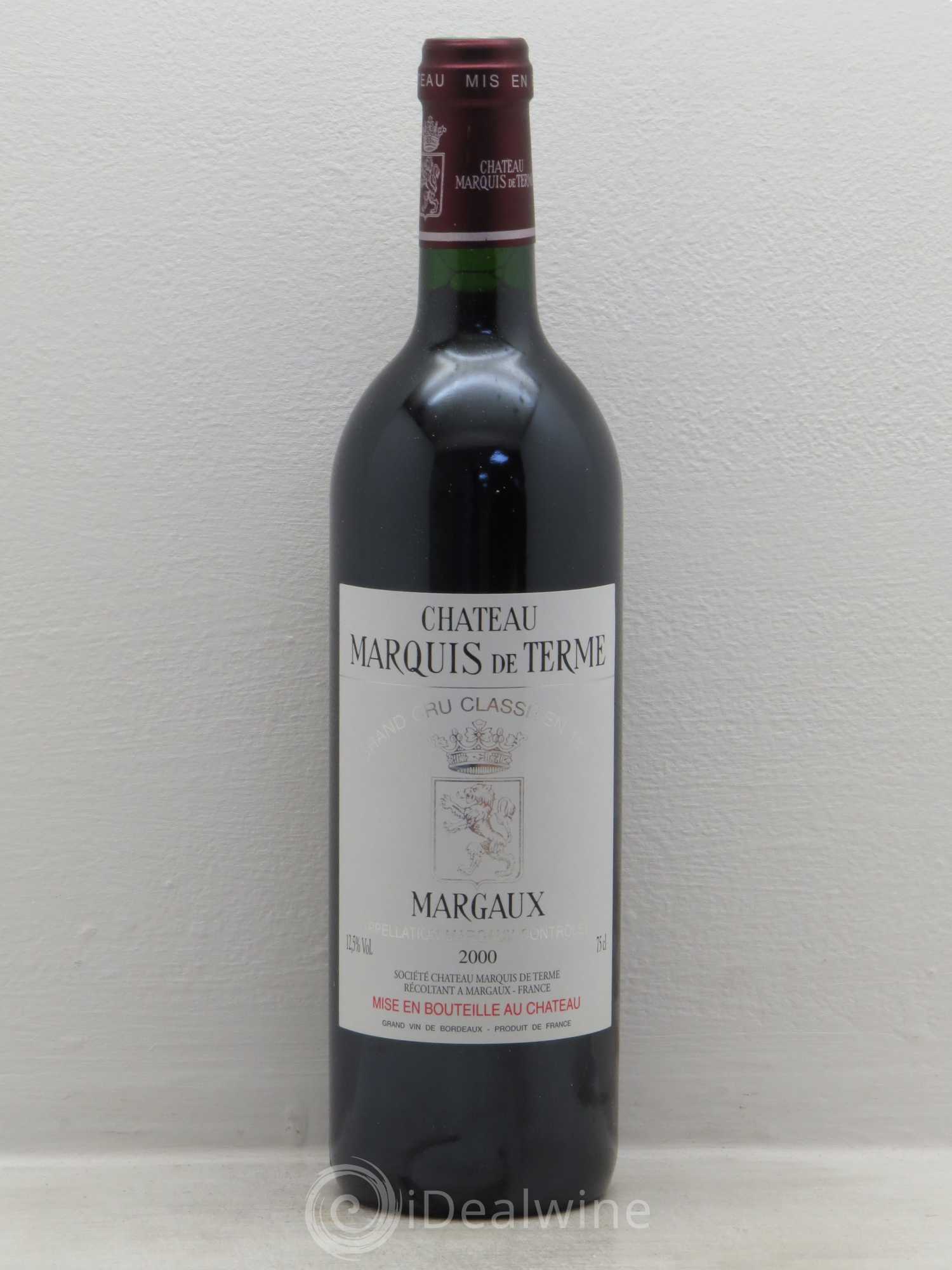 Château Marquis de Terme 4ème Grand Cru Classé 2000 - Lot de 6 bouteilles - 0