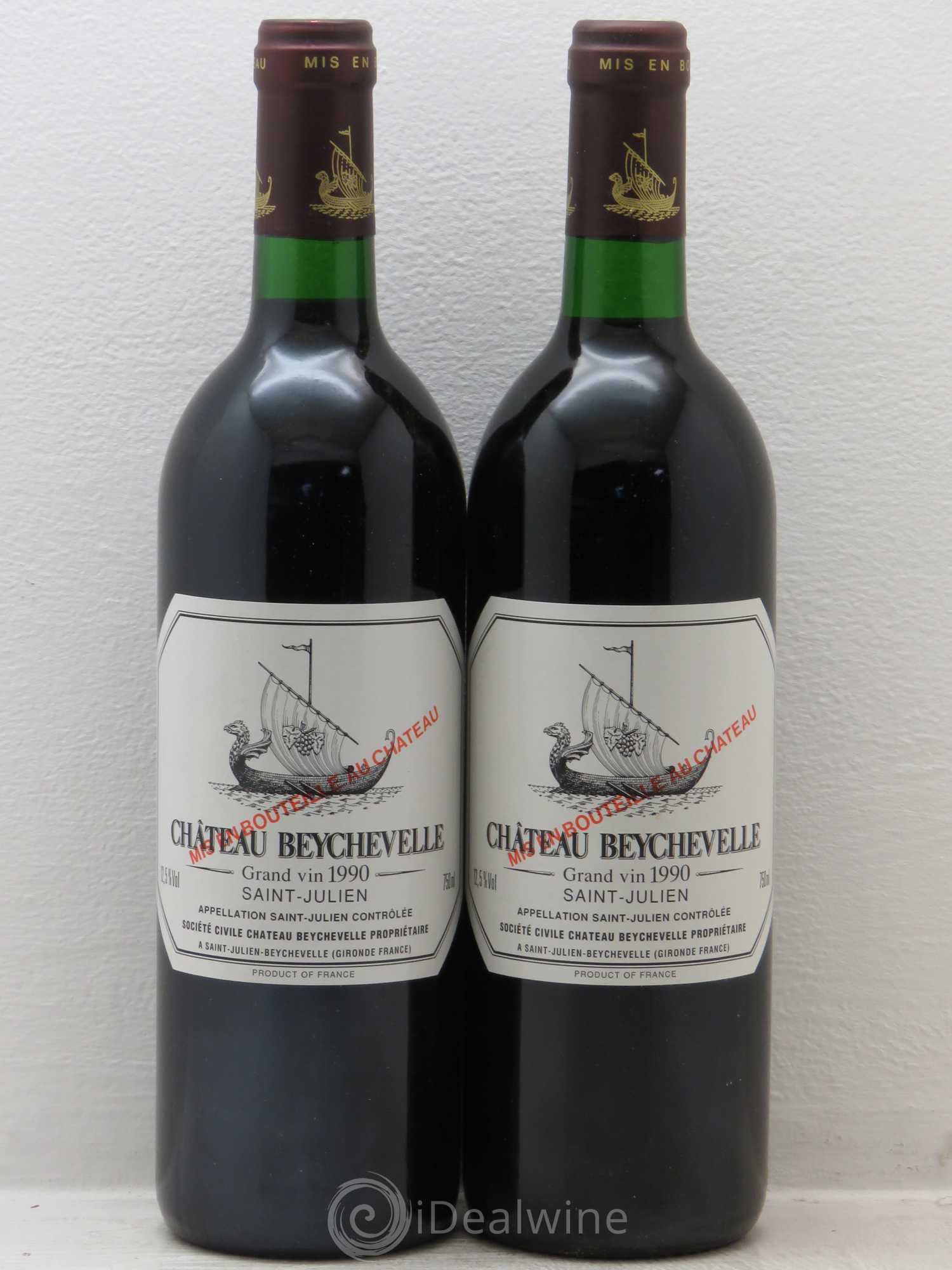 Château Beychevelle 4ème Grand Cru Classé 1990 - Lot de 2 bouteilles - 0