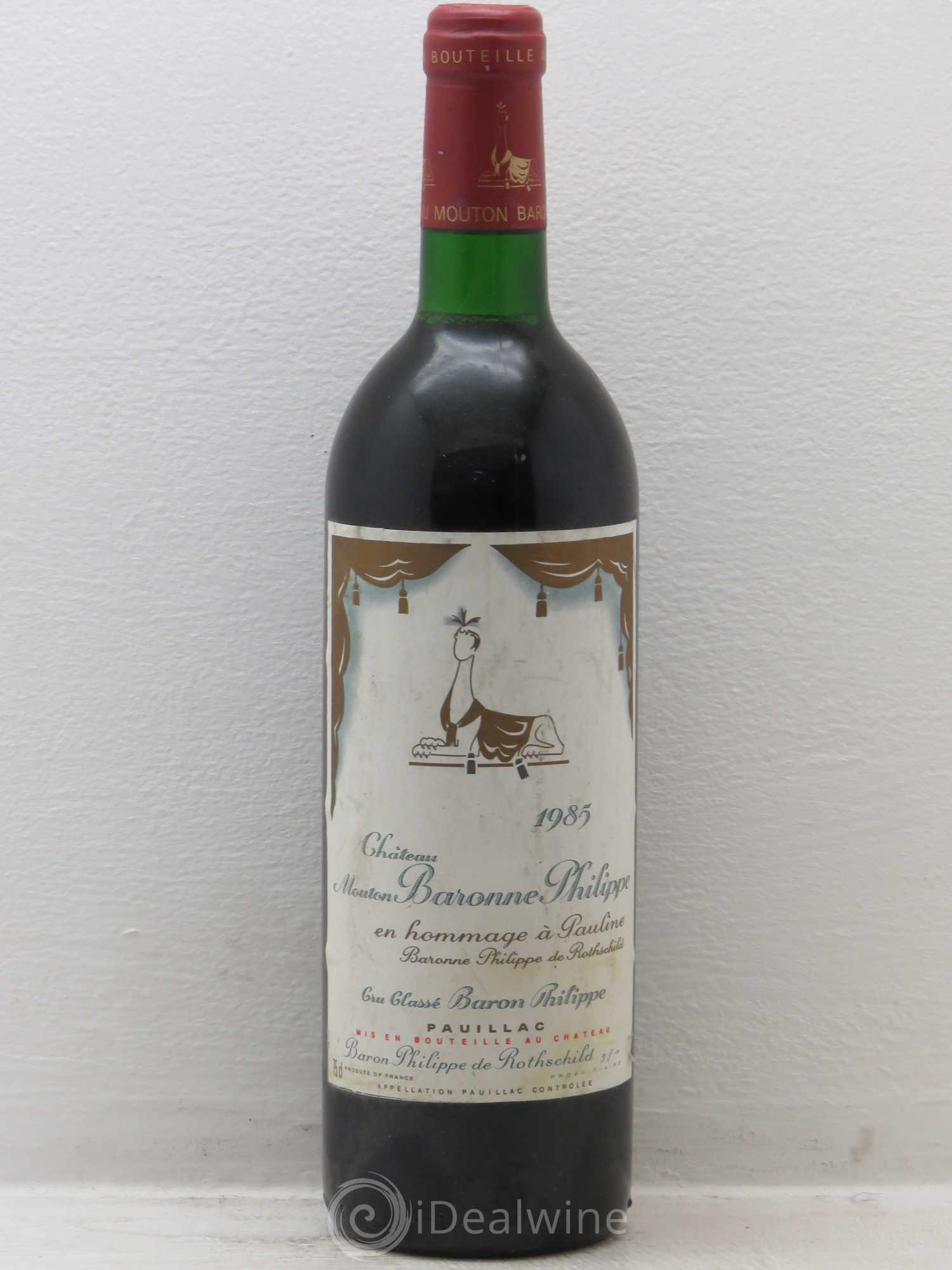 Château d' Armailhac - Mouton Baron(ne) Philippe 5ème Grand Cru Classé 1985 - Lot de 1 bouteille - 0