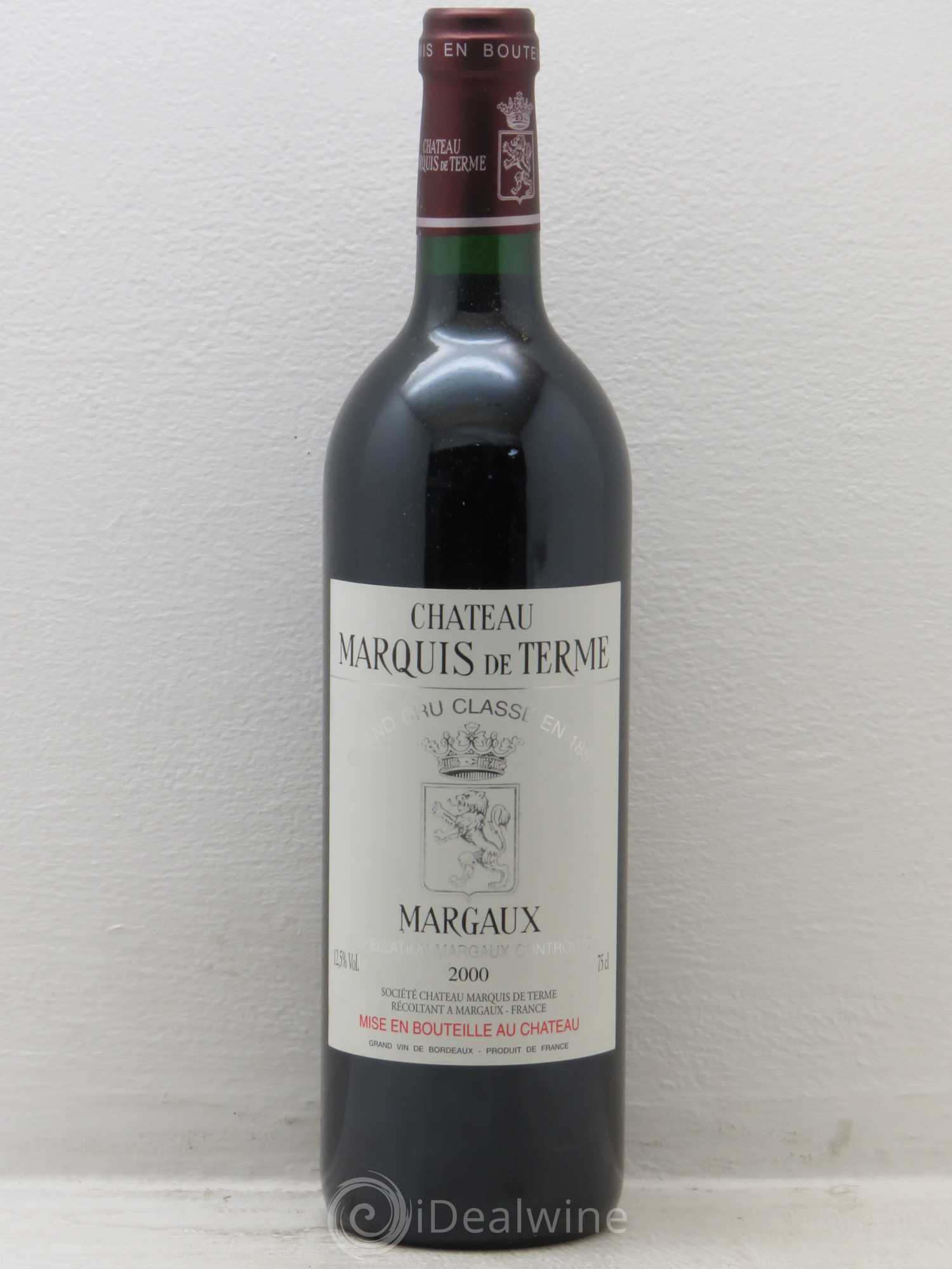 Château Marquis de Terme 4ème Grand Cru Classé 2000 - Lot de 6 bouteilles - 0