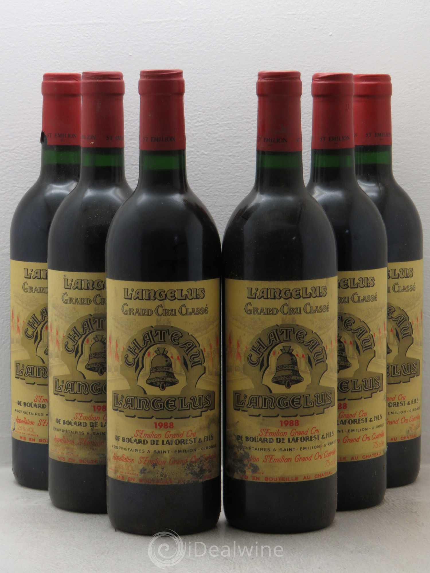 Château Angélus 1er Grand Cru Classé A 1988 - Lot de 6 bouteilles - 0