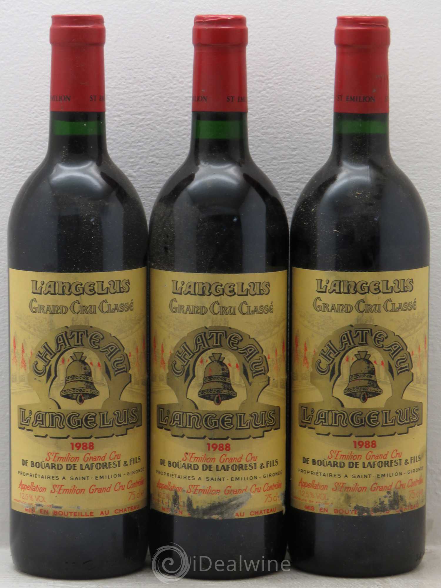 Château Angélus 1er Grand Cru Classé A 1988 - Lot de 3 bouteilles - 0