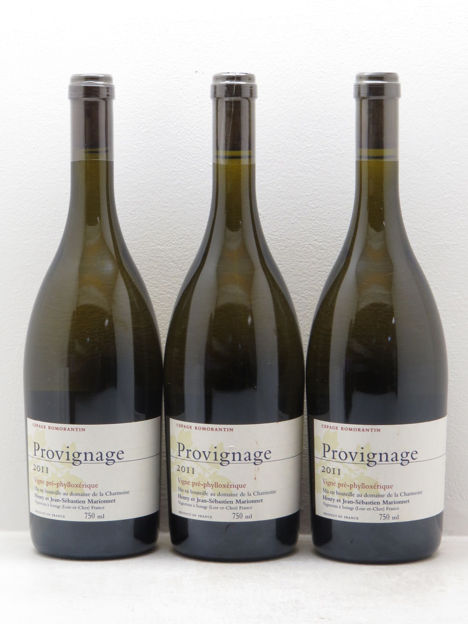 Divers VDP du Loir et Cher Henri Marionnet Provinage préphylloxérique 2011 - Posten von 3 Flaschen - 0
