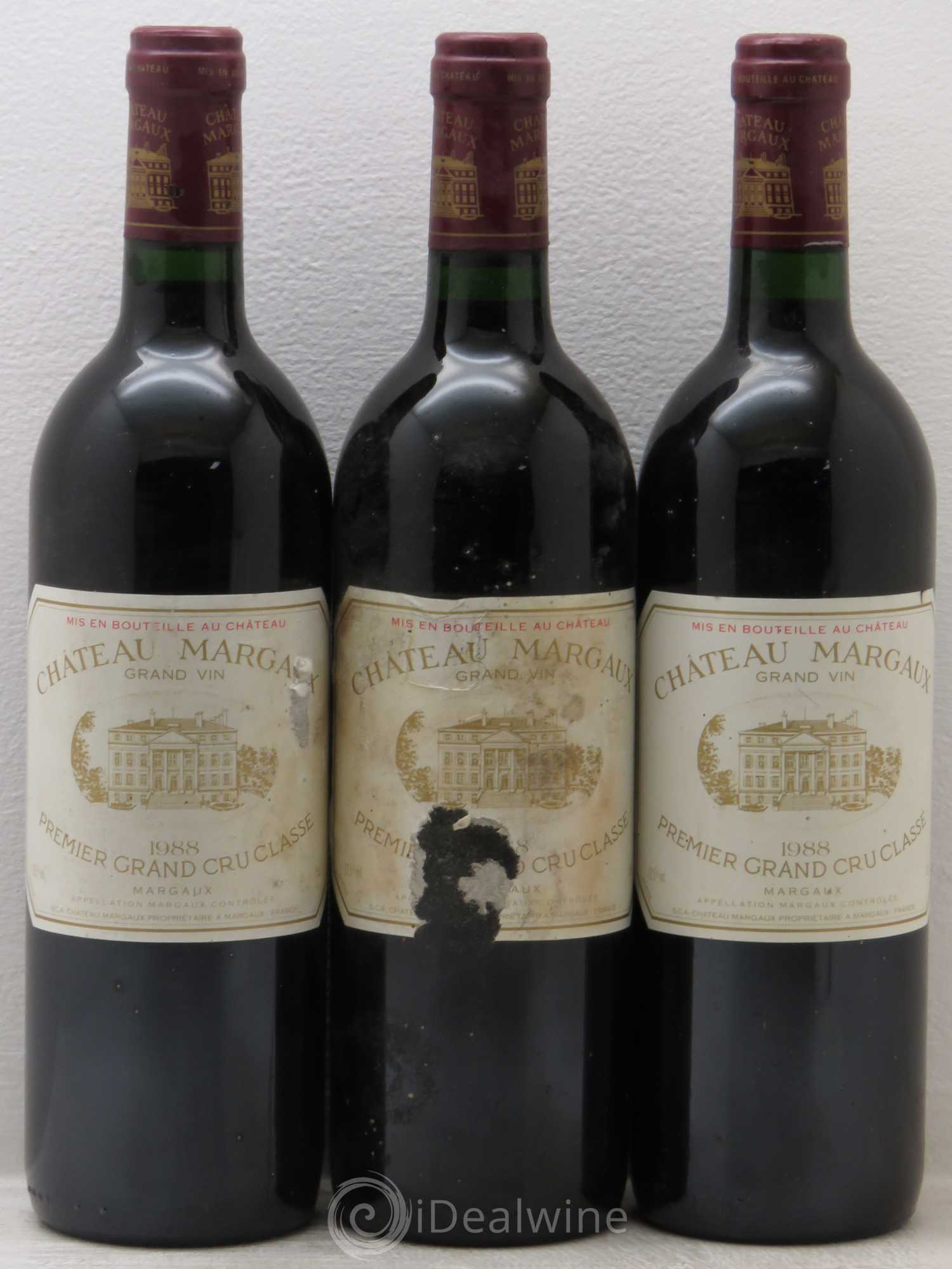 Château Margaux 1er Grand Cru Classé 1988 - Lot de 3 bouteilles - 0