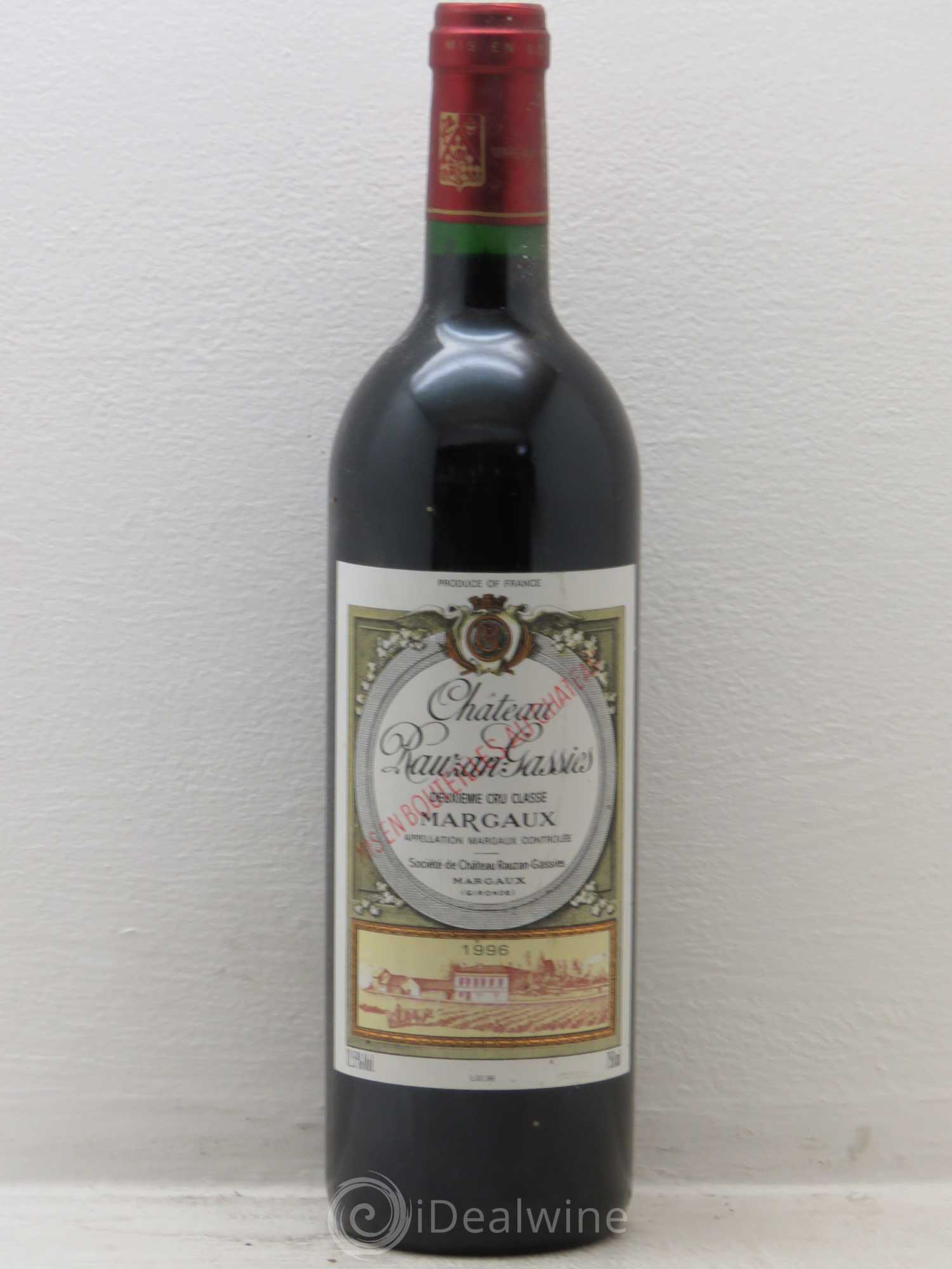 Château Rauzan-Gassies 2ème Grand Cru Classé 1996 - Lot de 6 bouteilles - 0