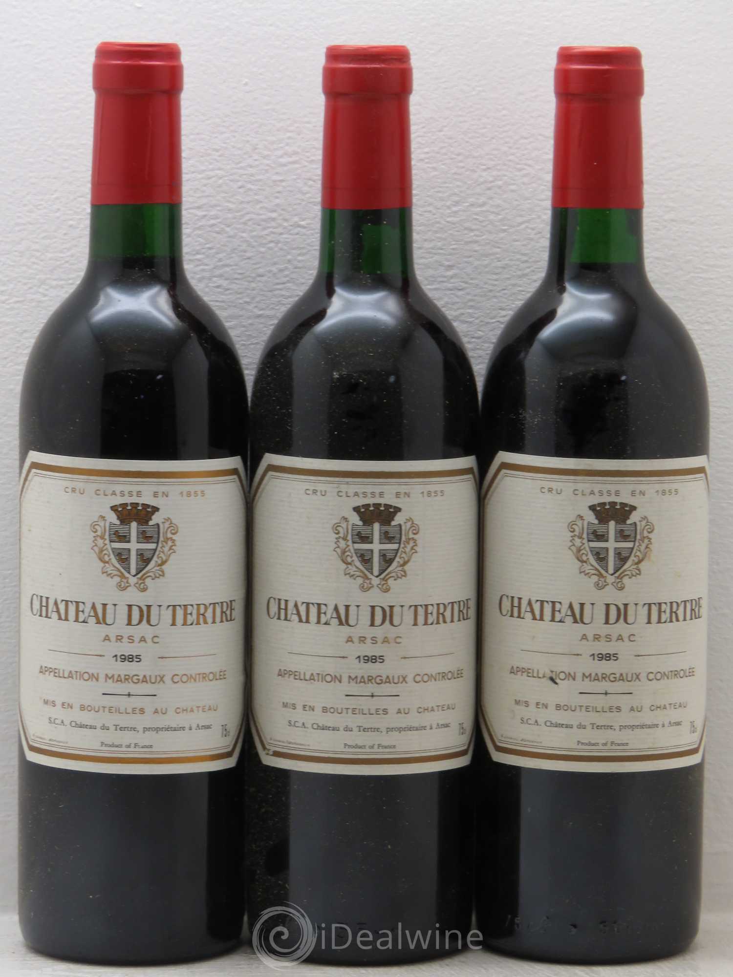 Château du Tertre 5ème Grand Cru Classé 1985 - Lot de 3 bouteilles - 0