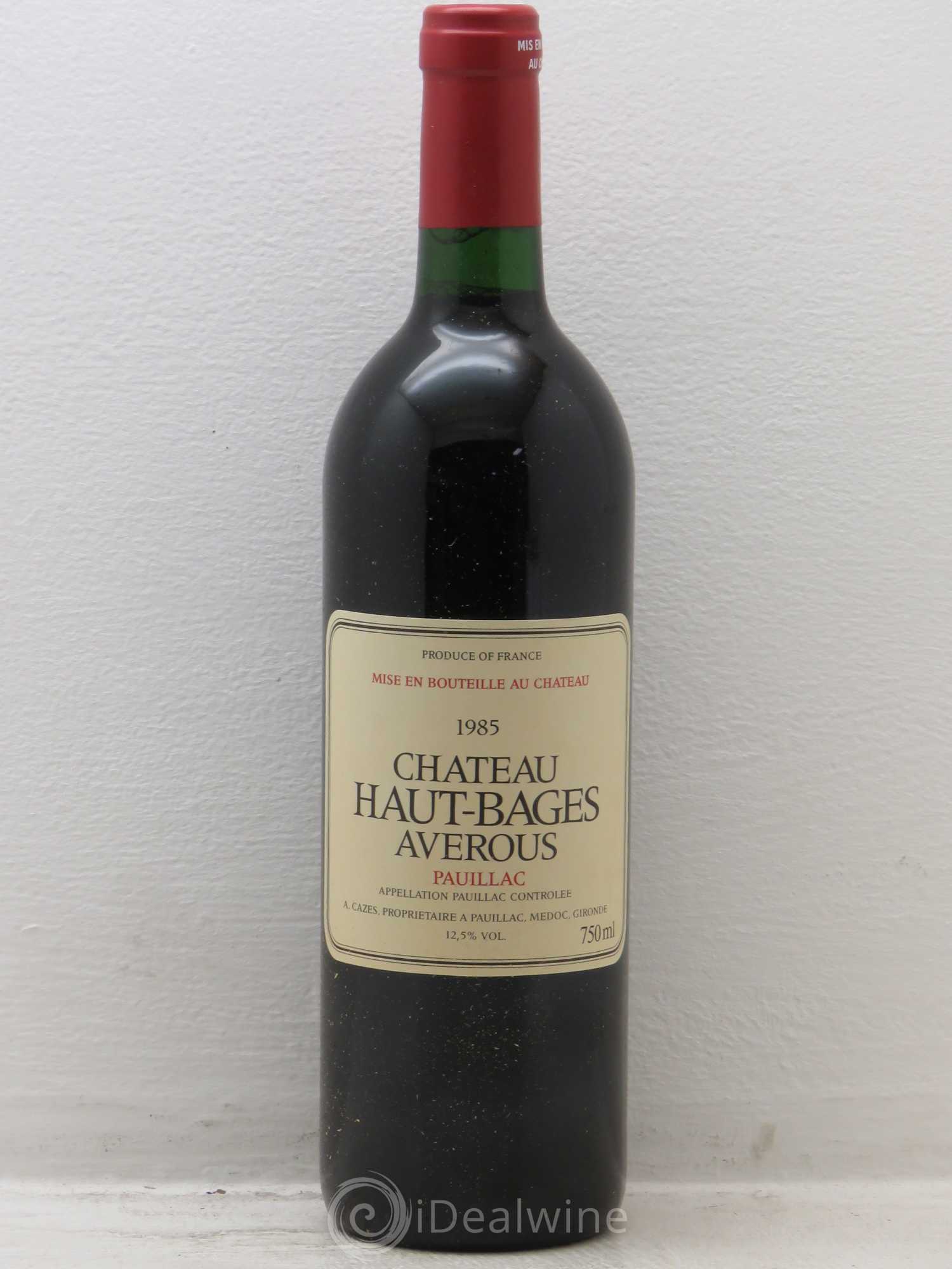 Château Haut Bages Averous Cru Bourgeois 1985 - Lot de 1 bouteille - 0