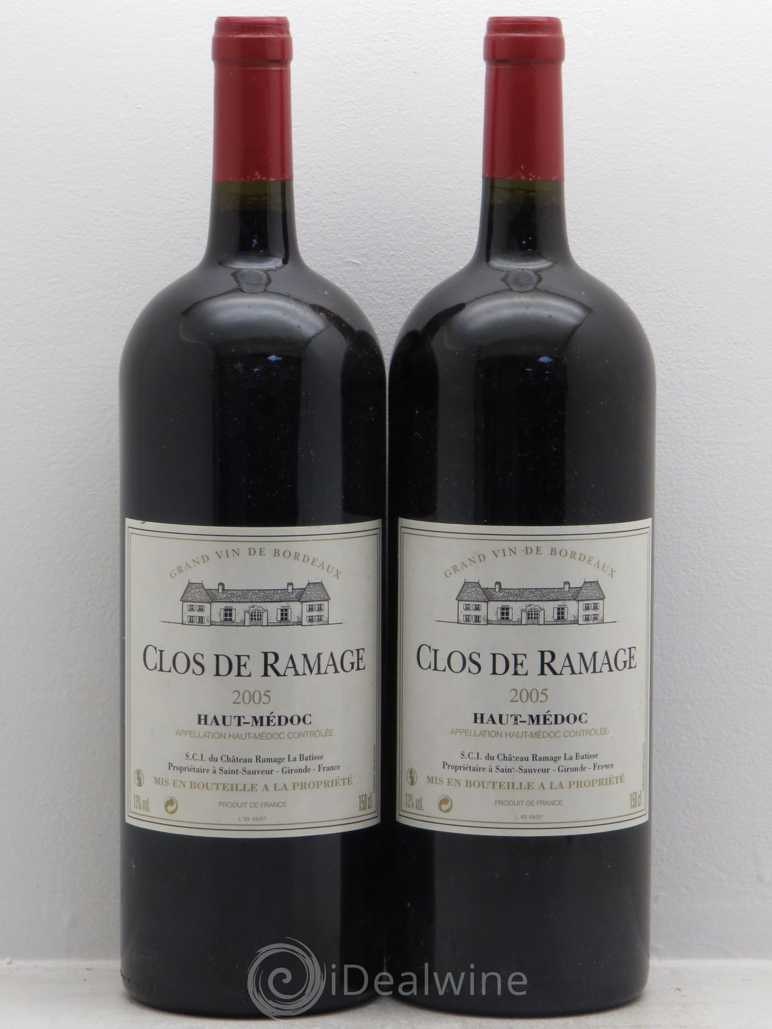 Château Ramage la Bâtisse Cru Bourgeois 2005 - Lot de 2 magnums - 0