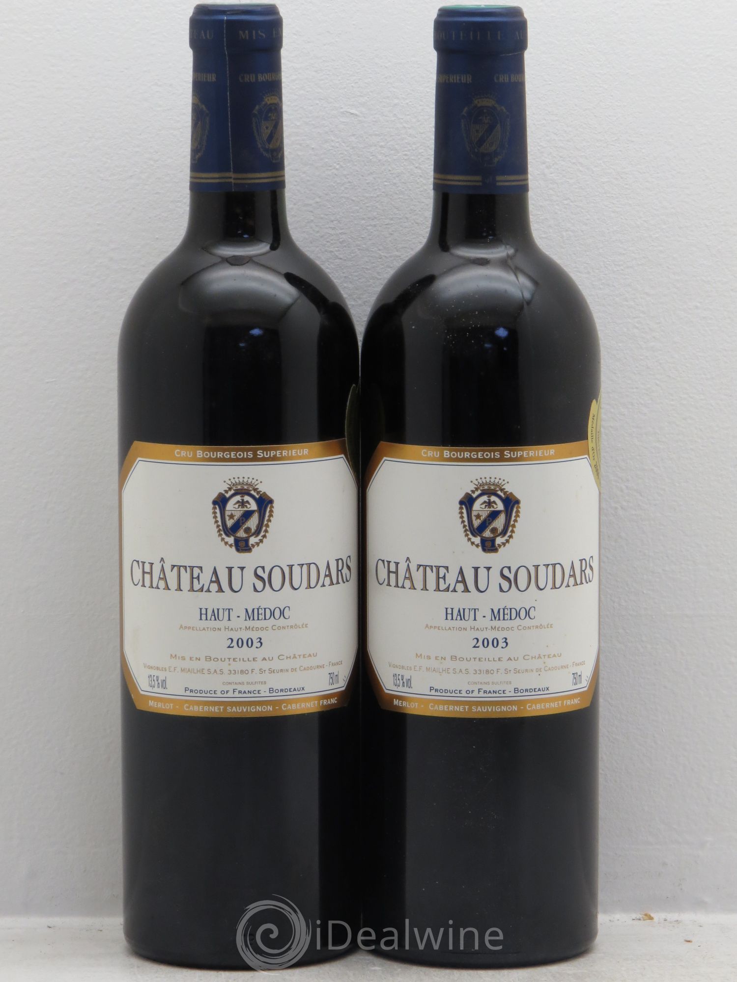 Château Soudars Cru Bourgeois 2003 - Lot de 2 bouteilles - 0