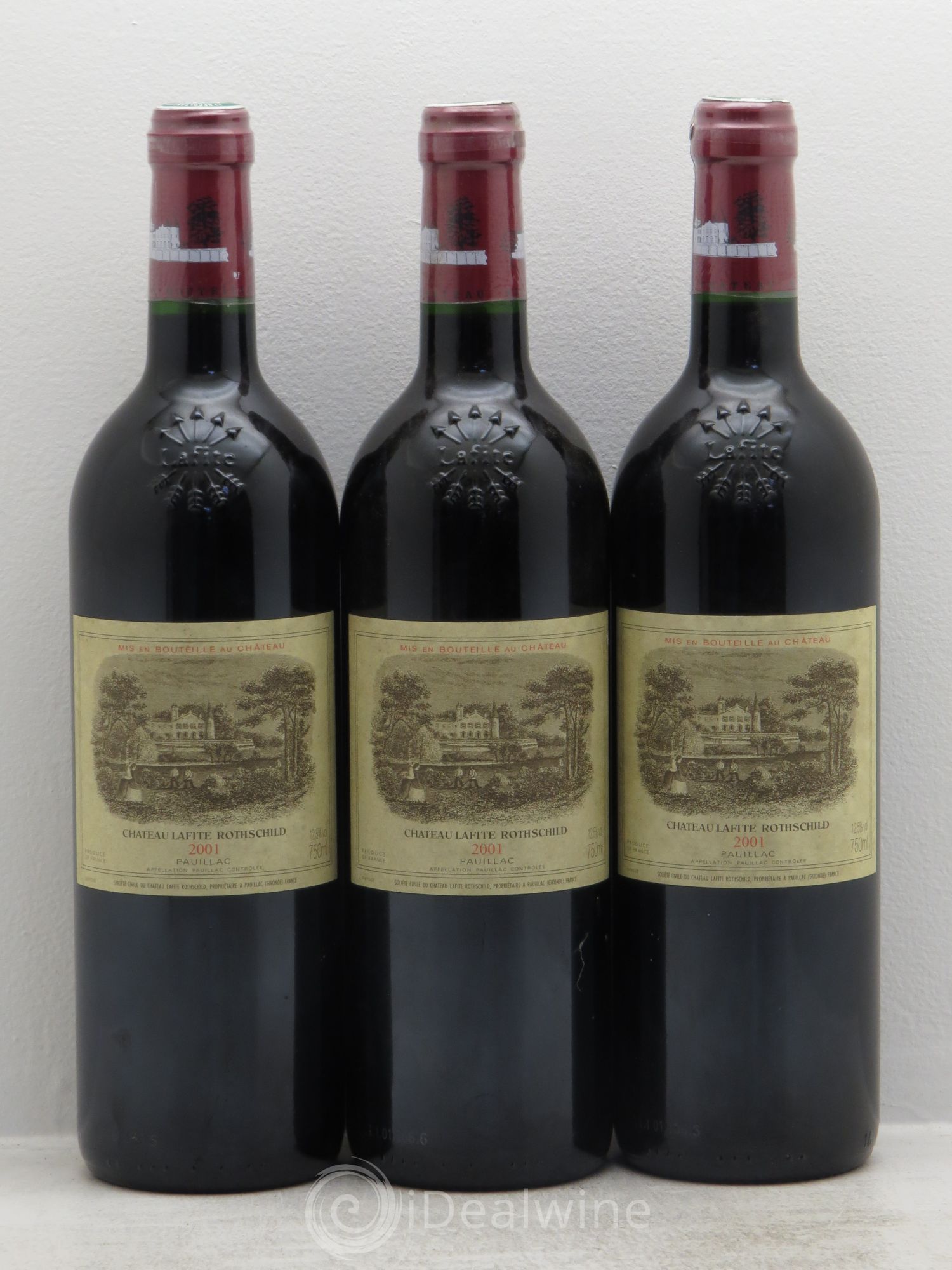 Château Lafite Rothschild 1er Grand Cru Classé 2001 - Lot de 3 bouteilles - 0