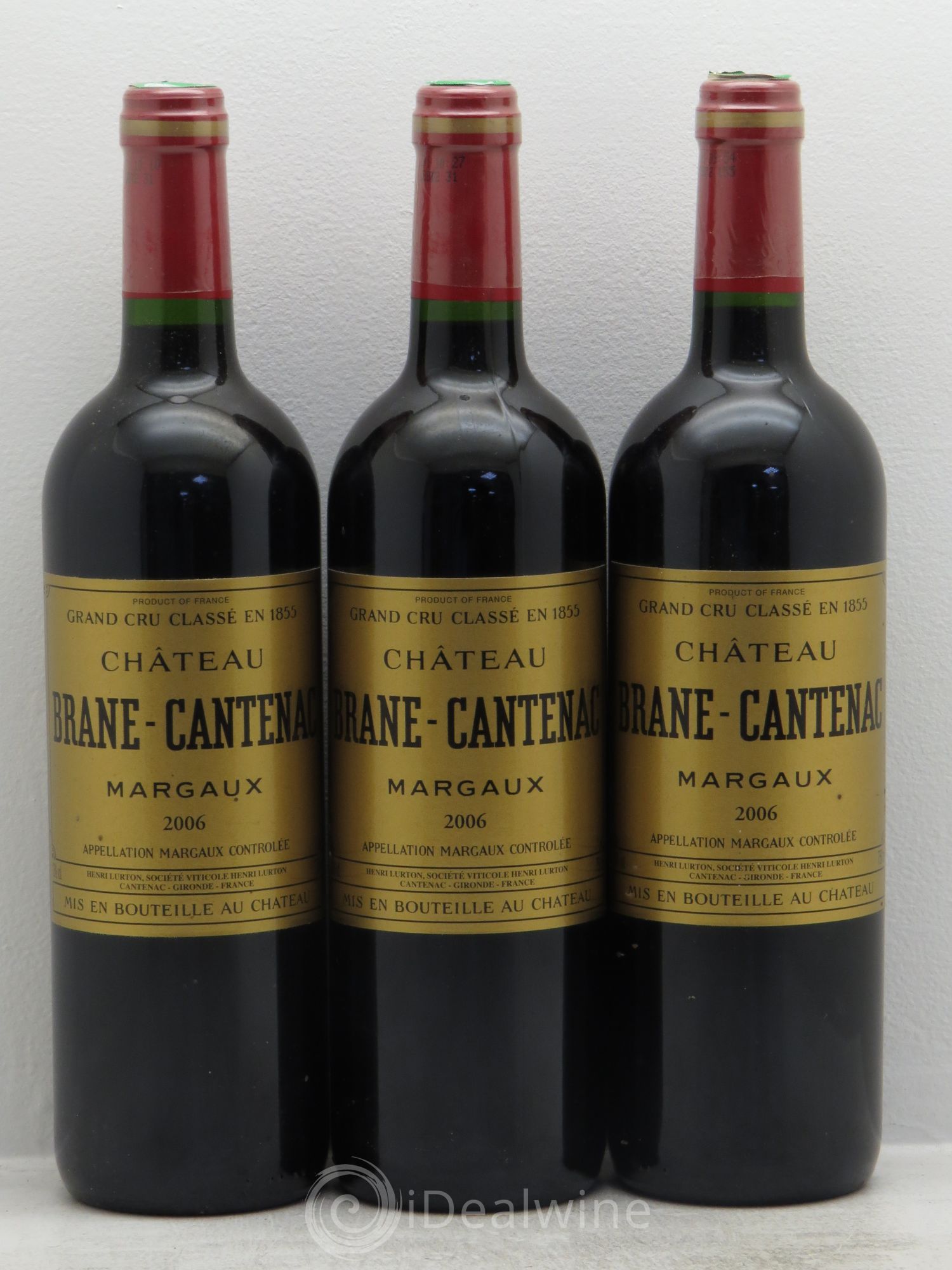 Château Brane Cantenac 2ème Grand Cru Classé 2006 - Lotto di 3 bottiglie - 0