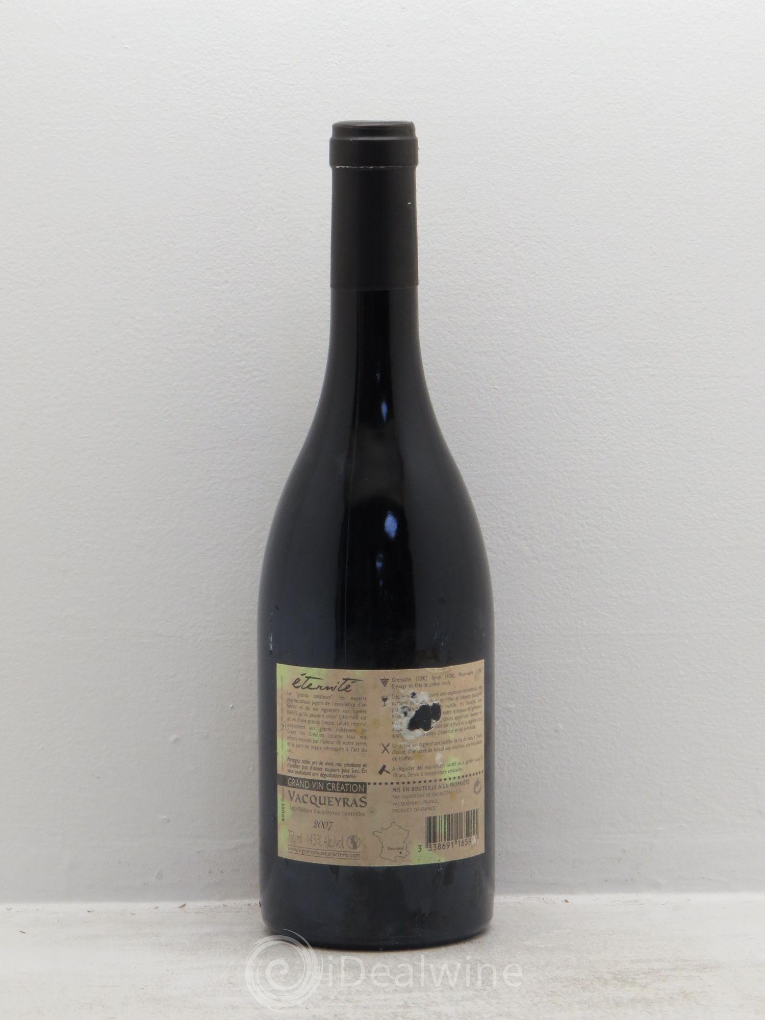 Vacqueyras éternité Vigneron de caractère 2007 - Lot de 1 bouteille - 1