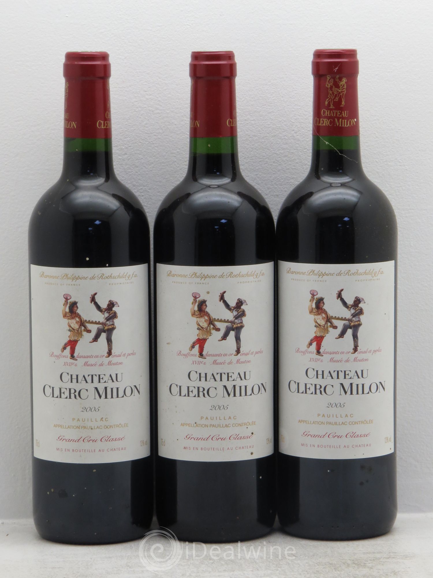 Château Clerc Milon 5ème Grand Cru Classé 2005 - Lot de 3 bouteilles - 0