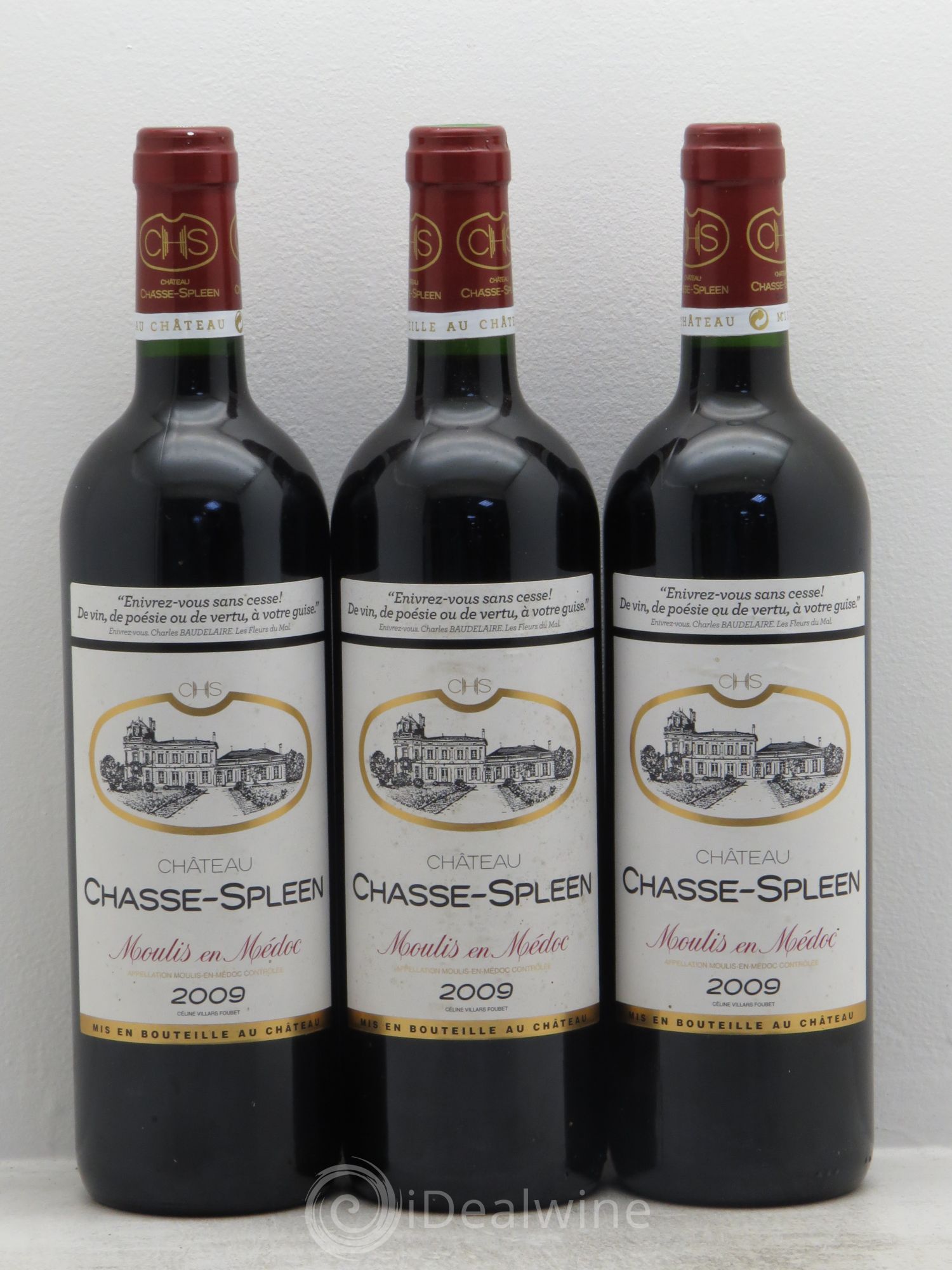 Château Chasse Spleen 2009 - Lot de 3 bouteilles - 0