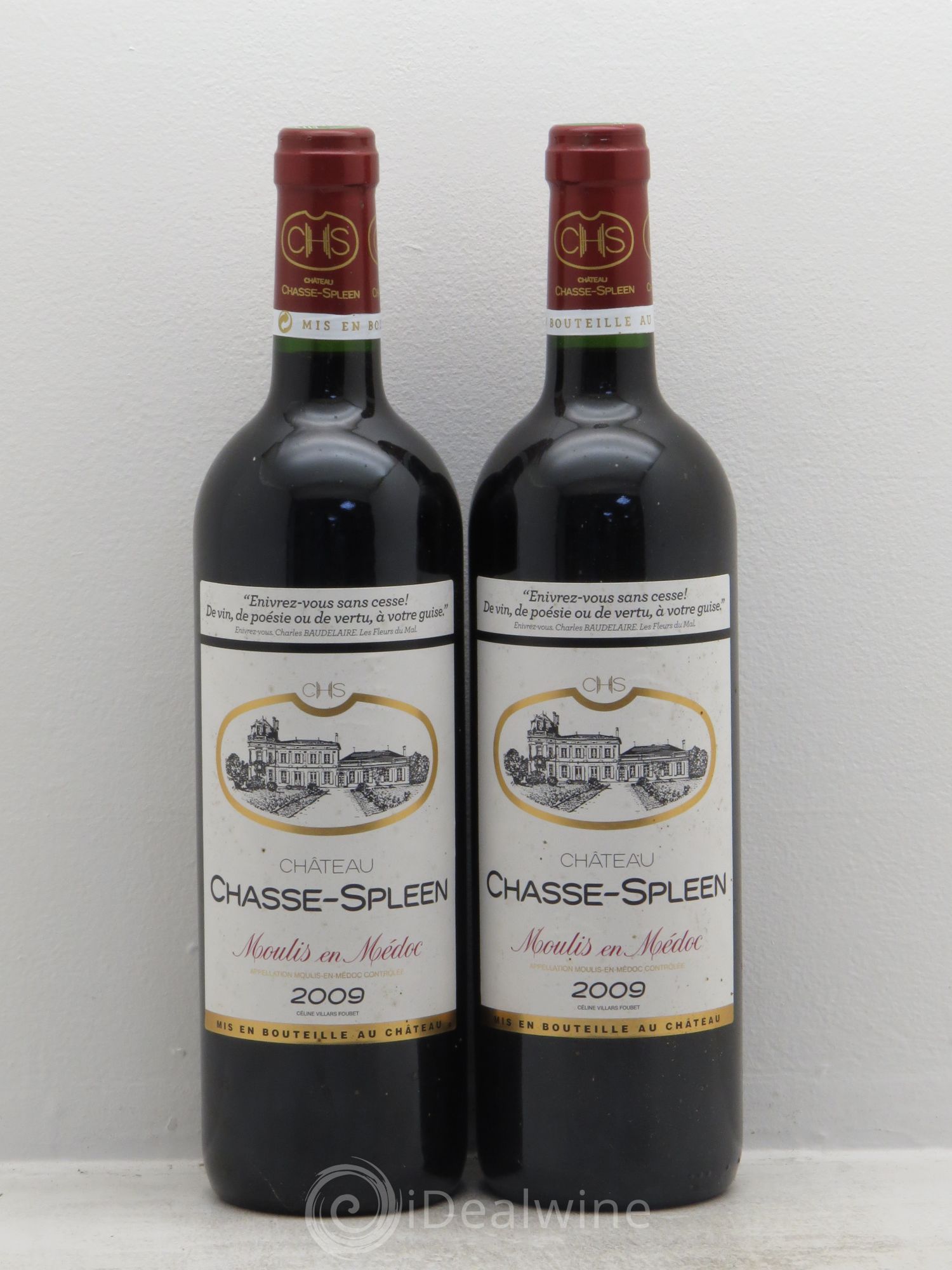 Château Chasse Spleen 2009 - Lot de 2 bouteilles - 0