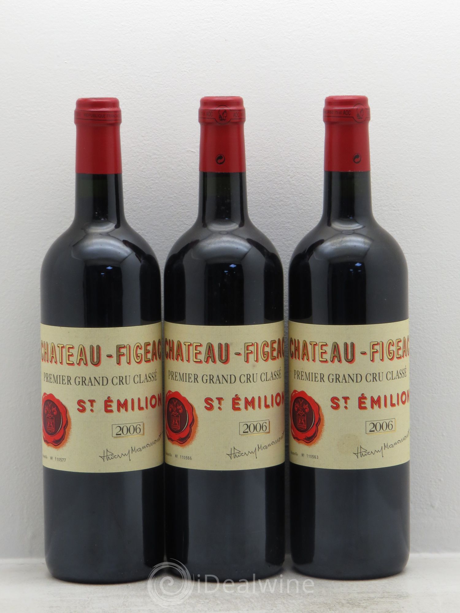 Château Figeac 1er Grand Cru Classé A 2006 - Lot de 3 bouteilles - 0