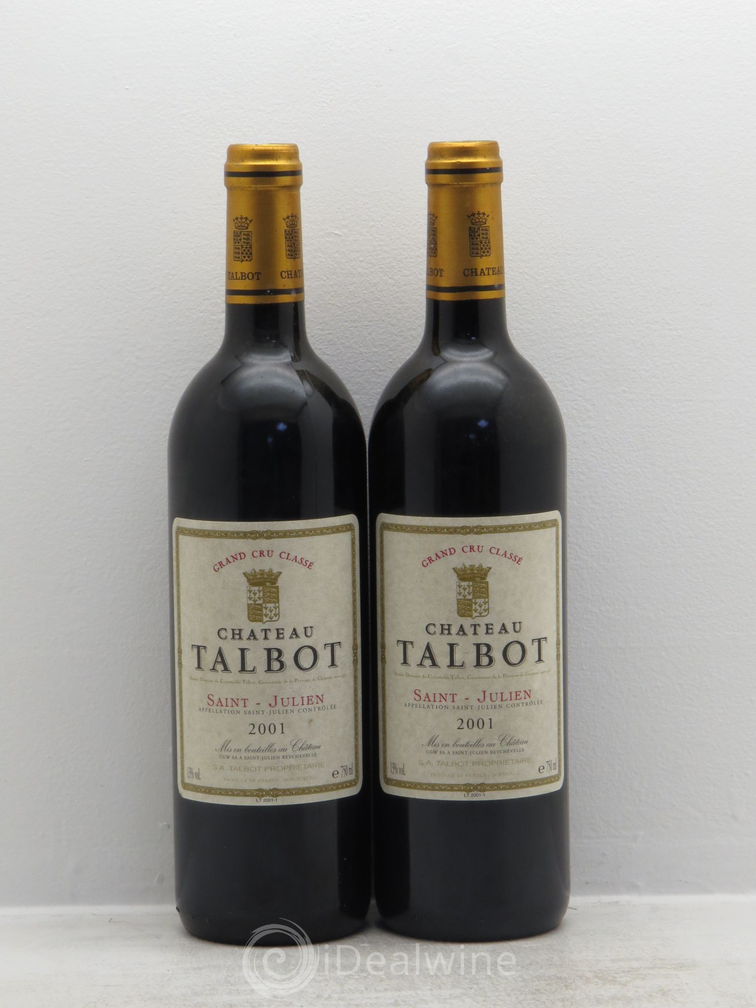 Château Talbot 4ème Grand Cru Classé 2001 - Lot de 2 bouteilles - 0