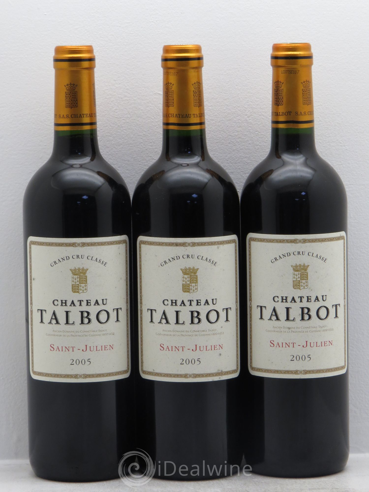 Château Talbot 4ème Grand Cru Classé 2005 - Lot de 3 bouteilles - 0