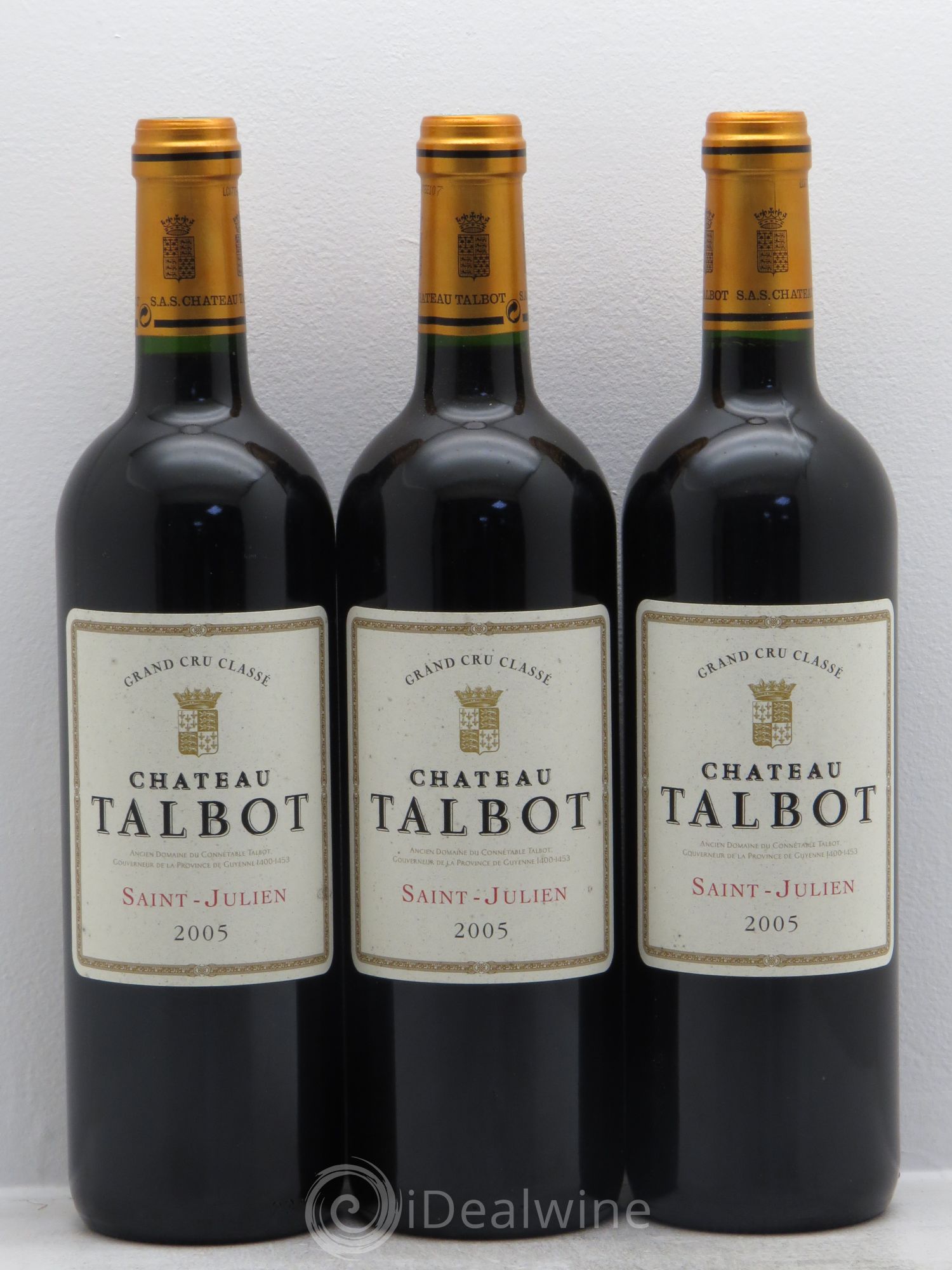 Château Talbot 4ème Grand Cru Classé 2005 - Lot de 3 bouteilles - 0