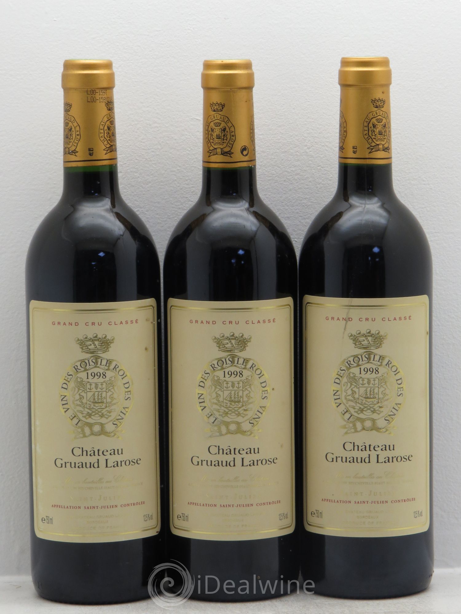 Château Gruaud Larose 2ème Grand Cru Classé 1998 - Lot de 3 bouteilles - 0