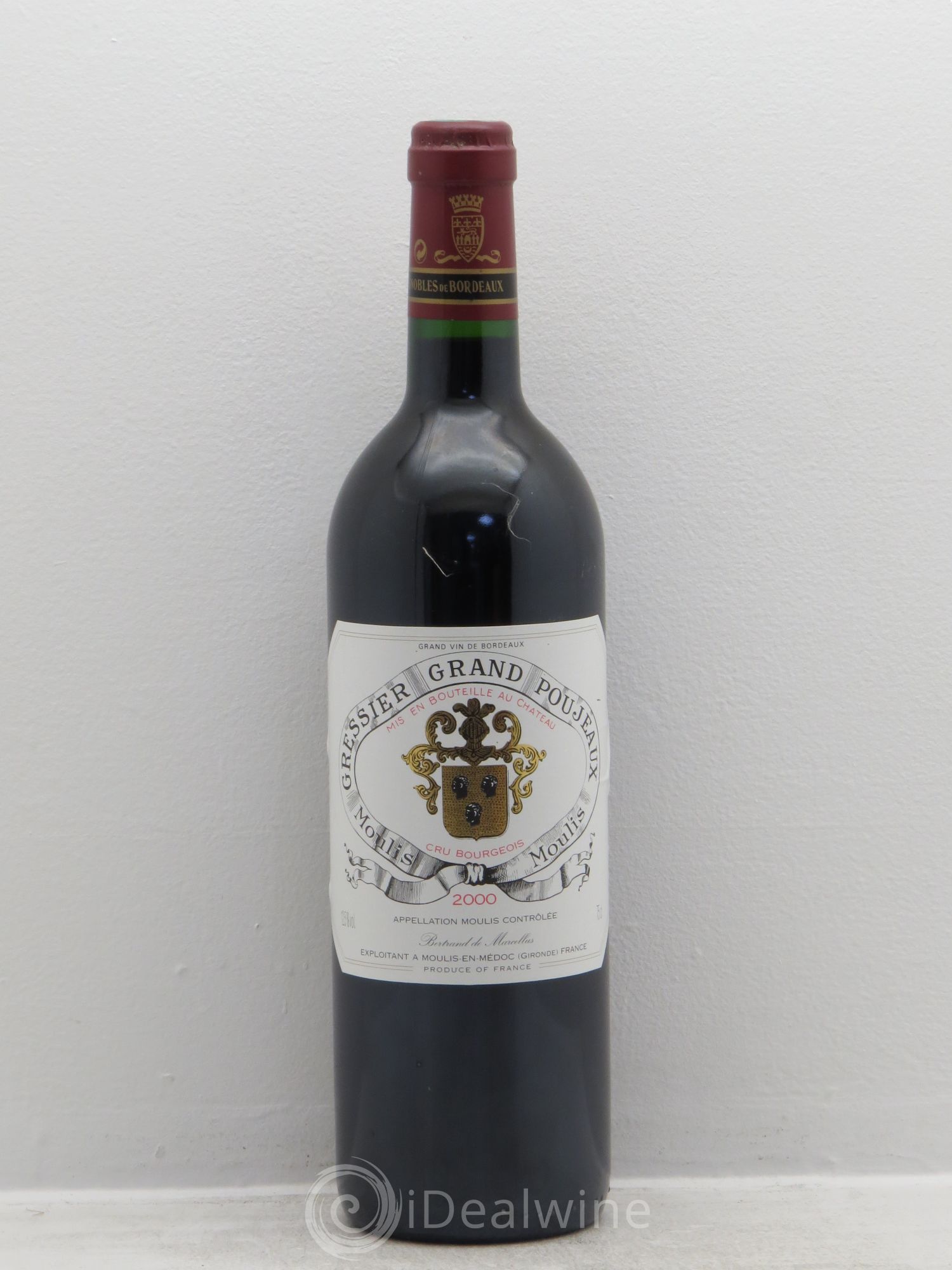 Château Gressier Grand Poujeaux Cru Bourgeois 2000 - Lot de 6 bouteilles - 0