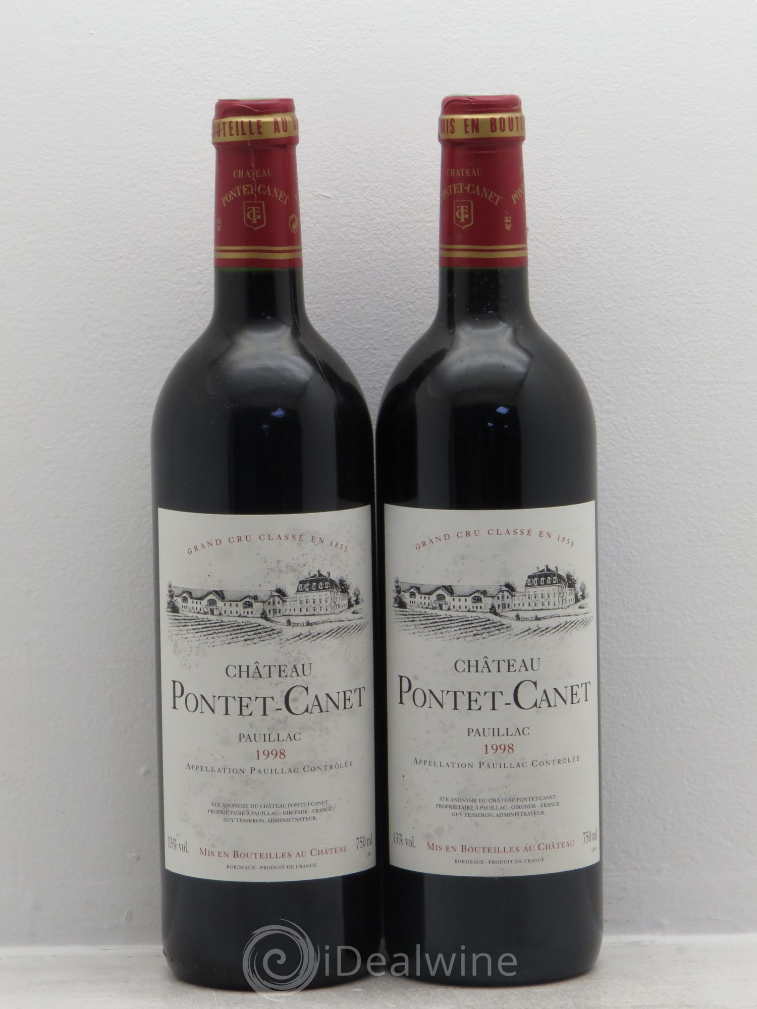 Château Pontet Canet 5ème Grand Cru Classé 1998 - Lot de 2 bouteilles - 0