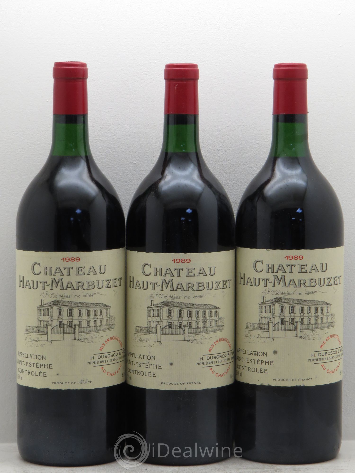 Château Haut Marbuzet 1989 - Lot de 3 magnums - 0