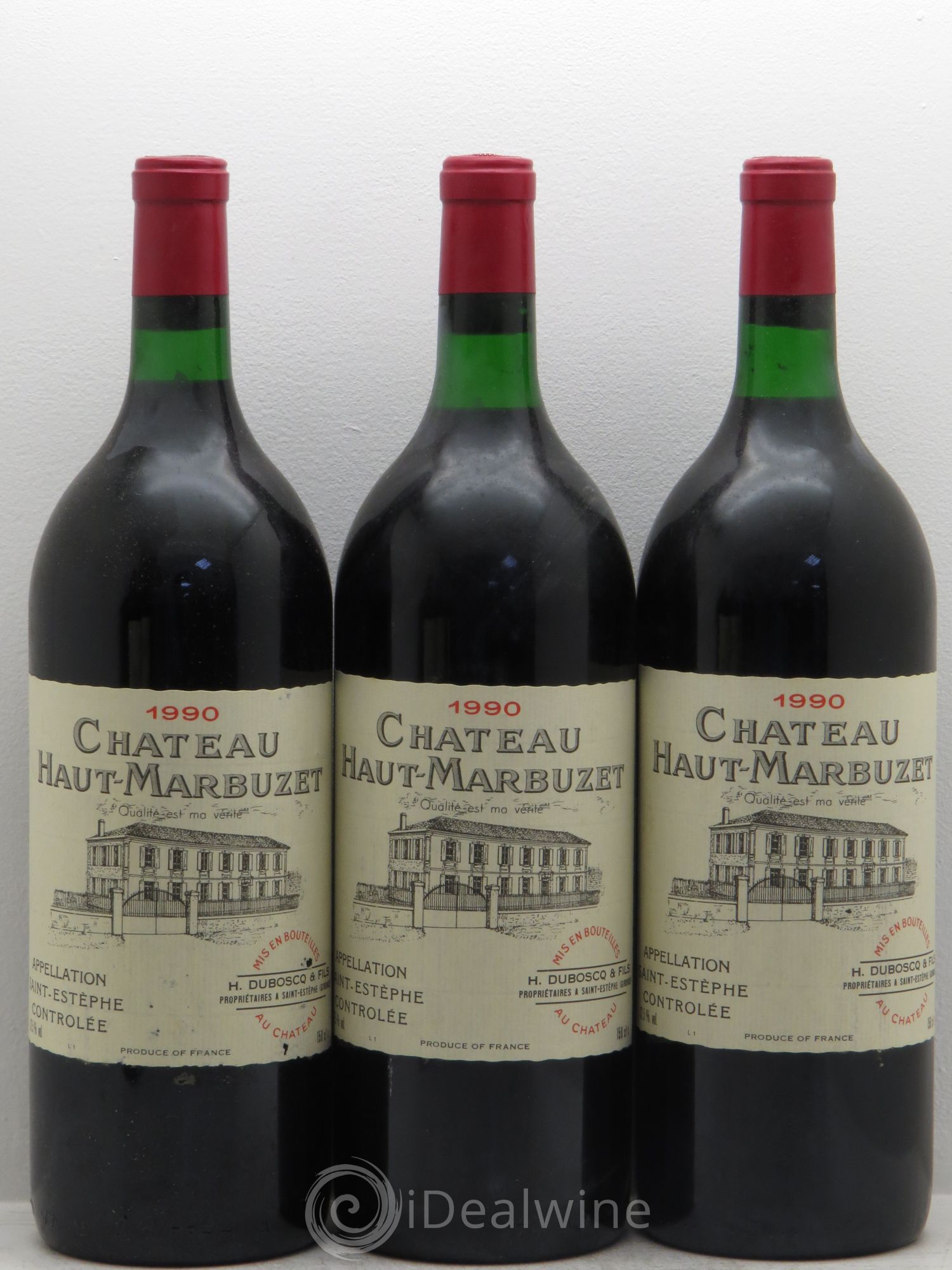 Château Haut Marbuzet 1990 - Lot de 3 magnums - 0