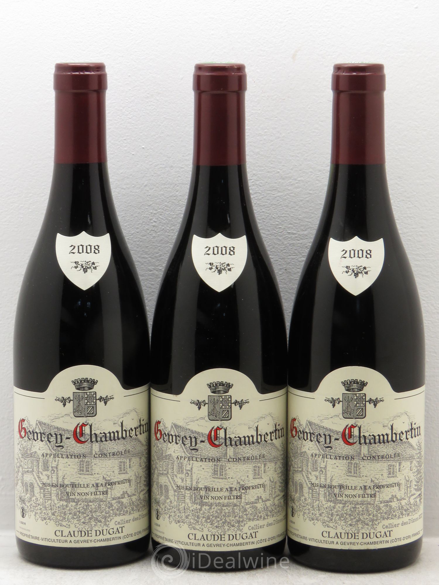 Gevrey-Chambertin Claude Dugat 2008 - Lot de 3 bouteilles - 0