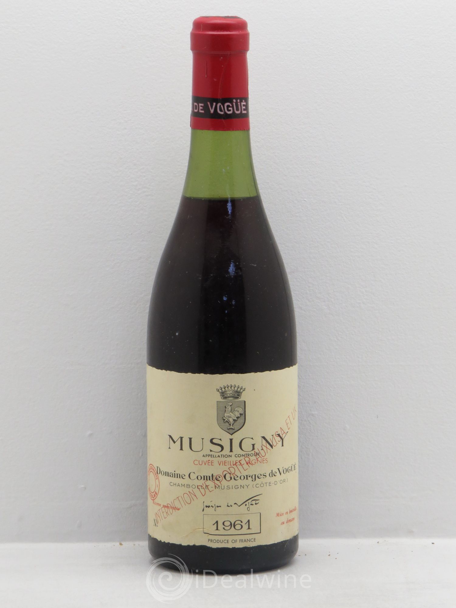 Musigny Grand Cru Cuvée Vieilles Vignes Comte Georges de Vogüé 1961 - Lot de 1 bouteille - 0