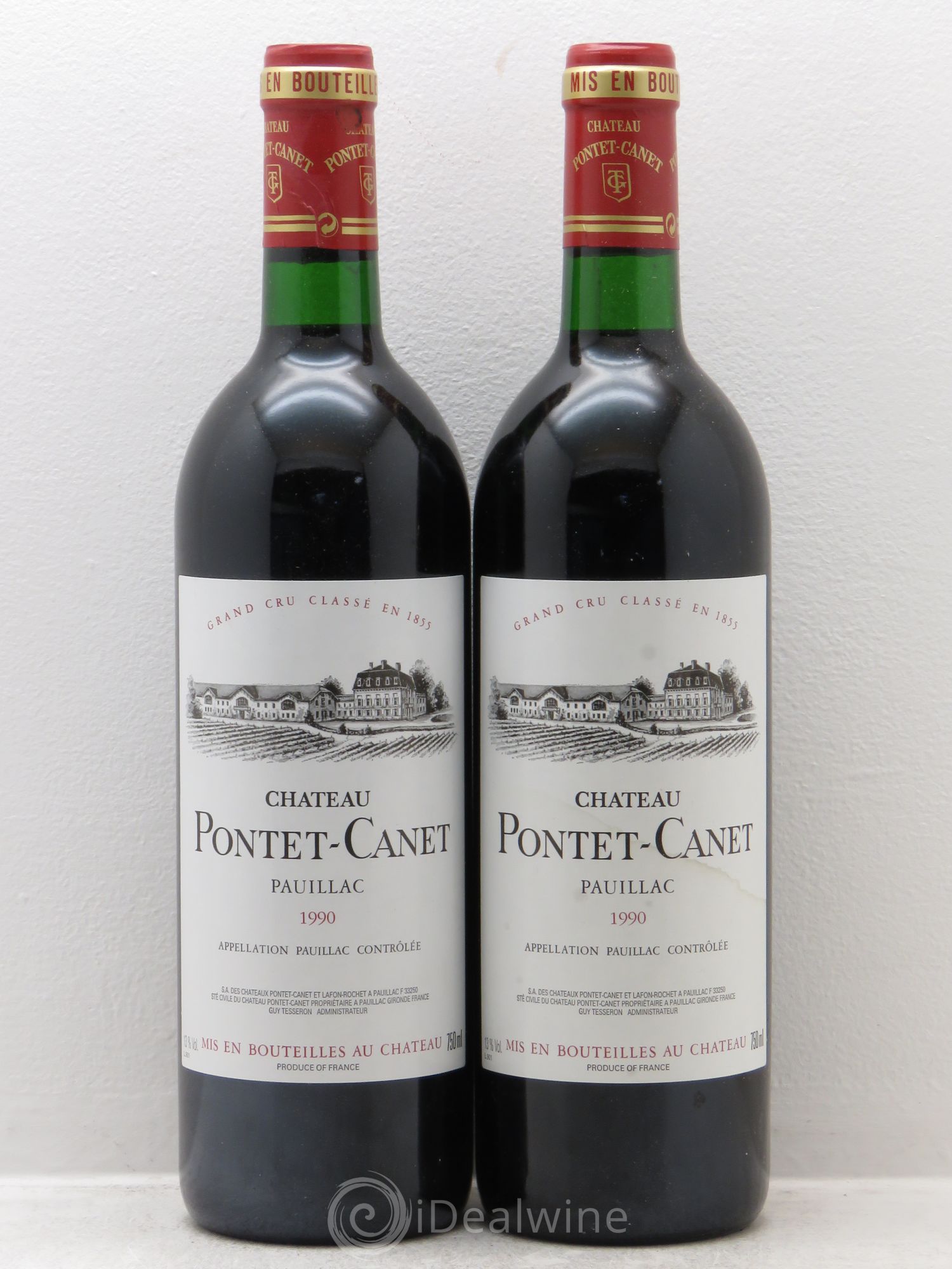 Château Pontet Canet 5ème Grand Cru Classé DEGUSTATION HONG KONG 1990 - Lot de 2 bouteilles - 0