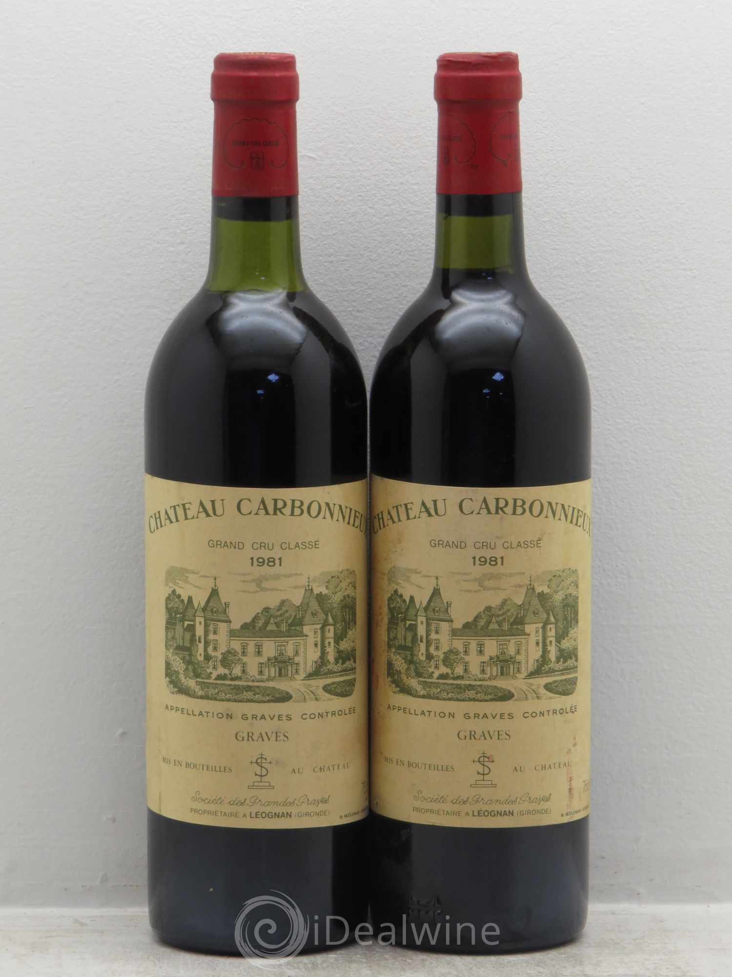 Château Carbonnieux Cru Classé de Graves 1981 - Lot de 2 bouteilles - 0