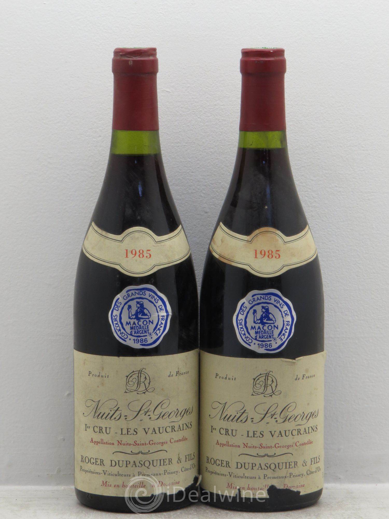 Nuits-Saint-Georges 1er Cru dupasquier 1985 - Lot de 2 bouteilles - 0