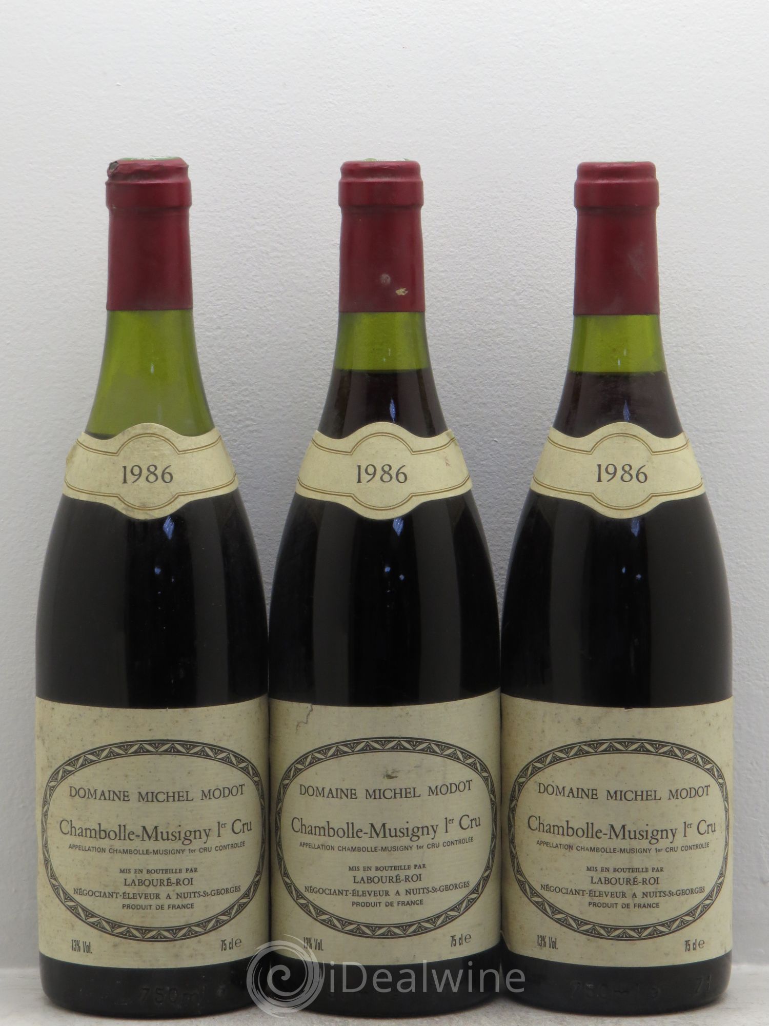 Chambolle-Musigny 1er Cru Michel Modot mis en bouteille par Laboure Roi 1986 - Posten von 3 Flaschen - 0