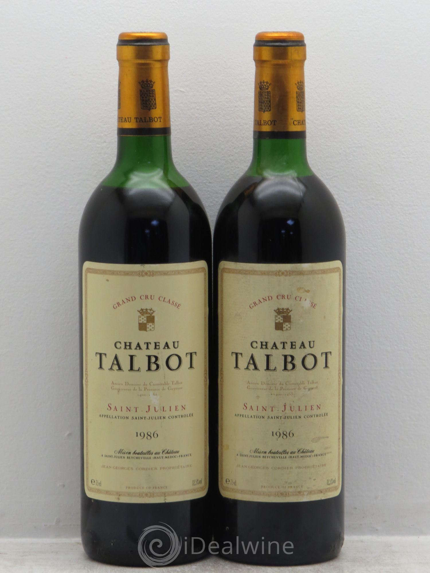 Château Talbot 4ème Grand Cru Classé 1986 - Lot de 2 bouteilles - 0