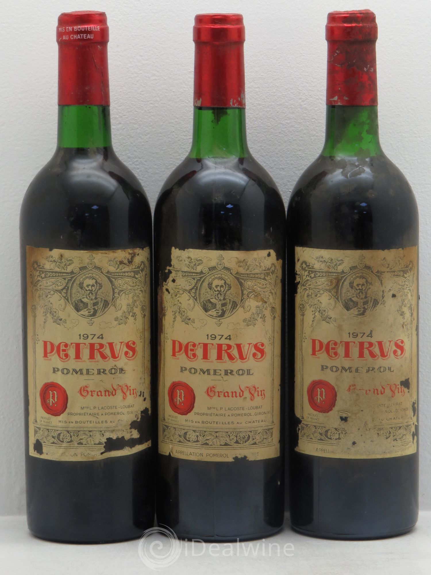 Petrus 1974 - Lot de 3 bouteilles - 0