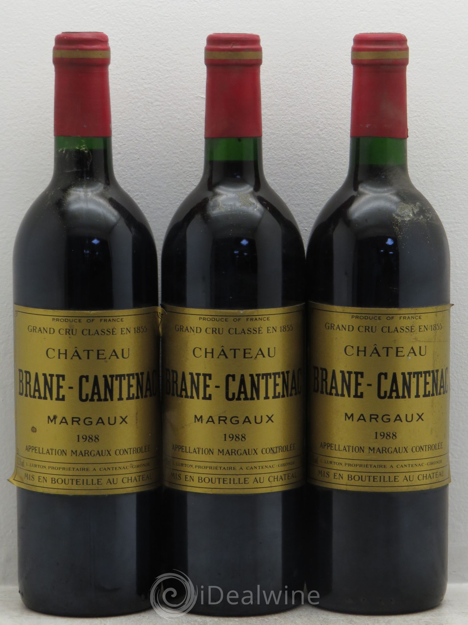 Château Brane Cantenac 2ème Grand Cru Classé 1988 - Lot de 3 bouteilles - 0