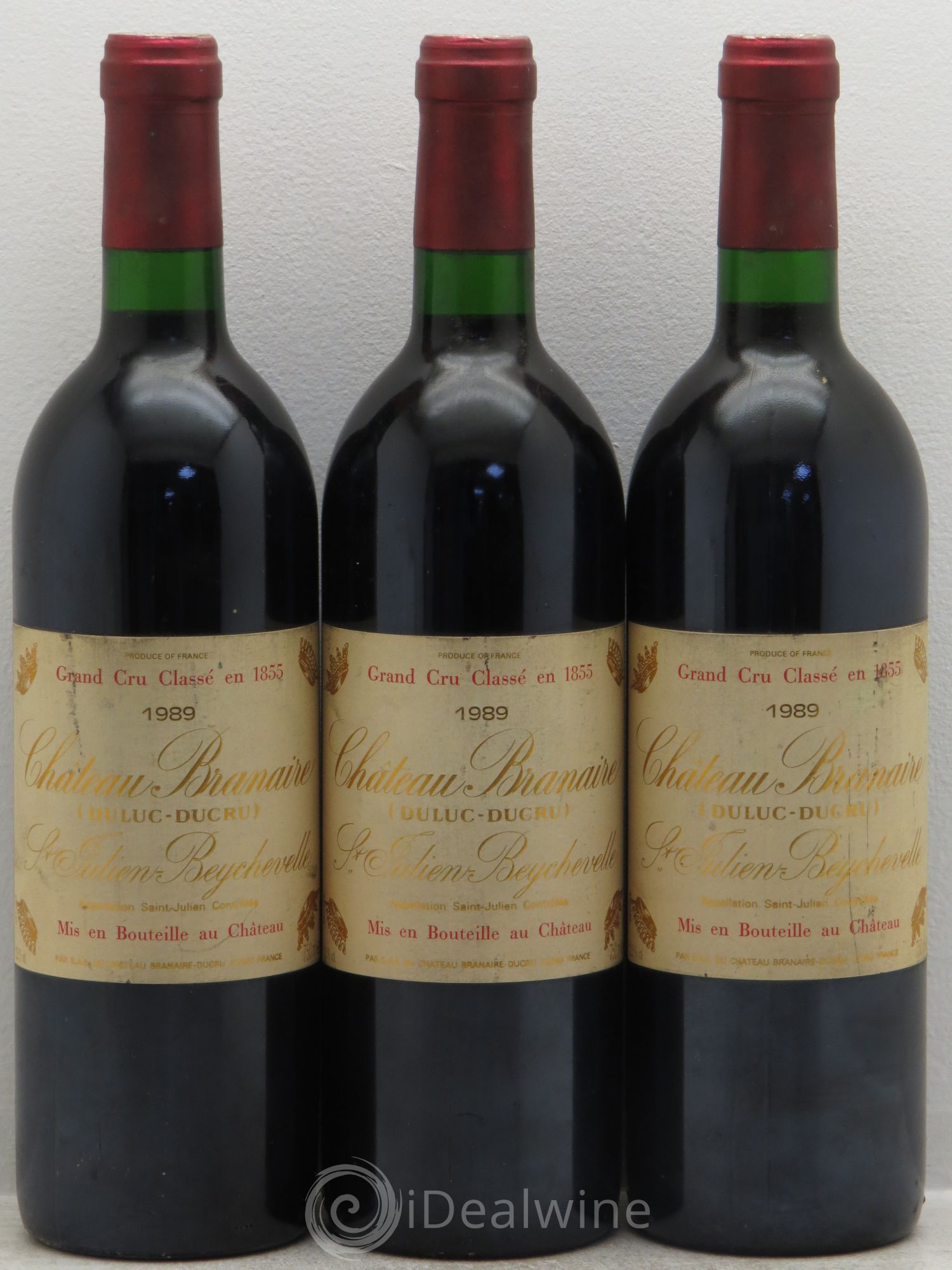 Château Branaire Ducru 4ème Grand Cru Classé 1989 - Lot de 3 bouteilles - 0