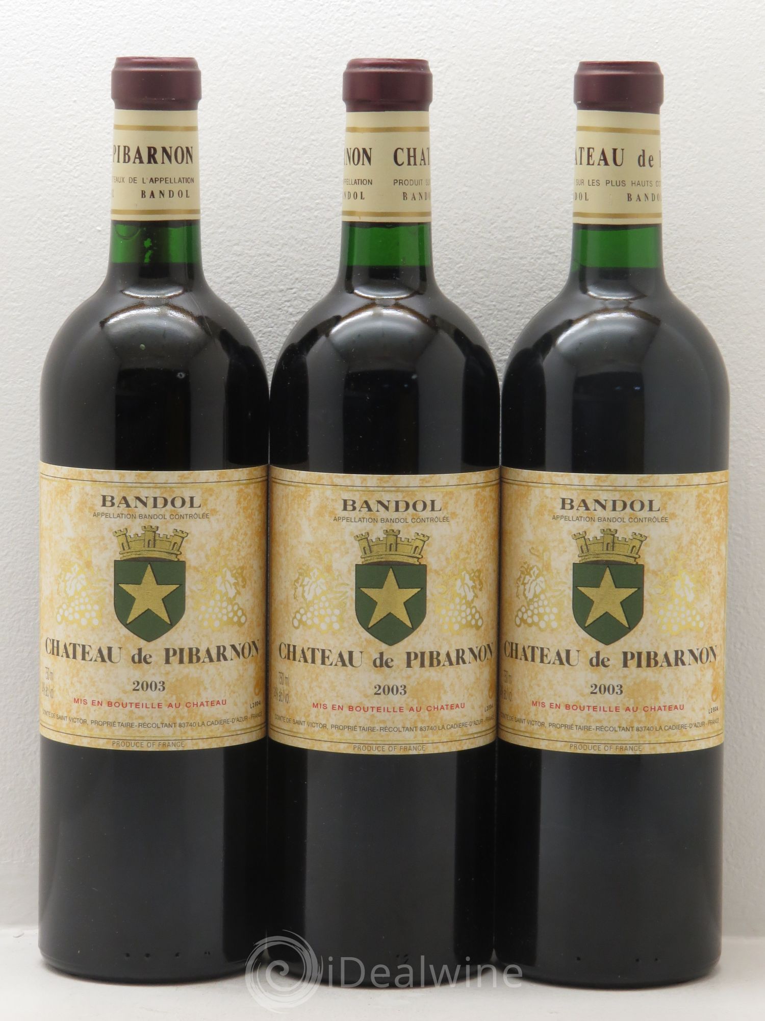 Bandol Château de Pibarnon Comte de Saint-Victor 2003 - Lot de 3 bouteilles - 0