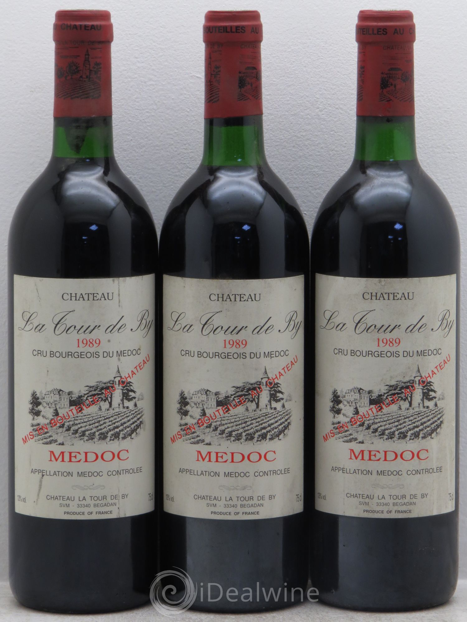 Château La Tour de By Cru Bourgeois 1989 - Lot de 3 bouteilles - 0