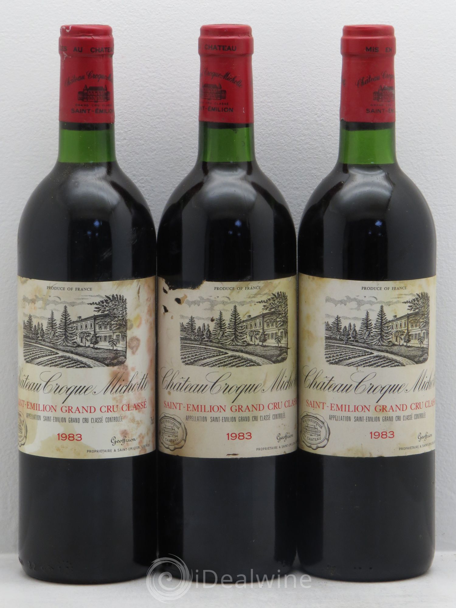 Château Croque Michotte 1983 - Lot de 3 bouteilles - 0