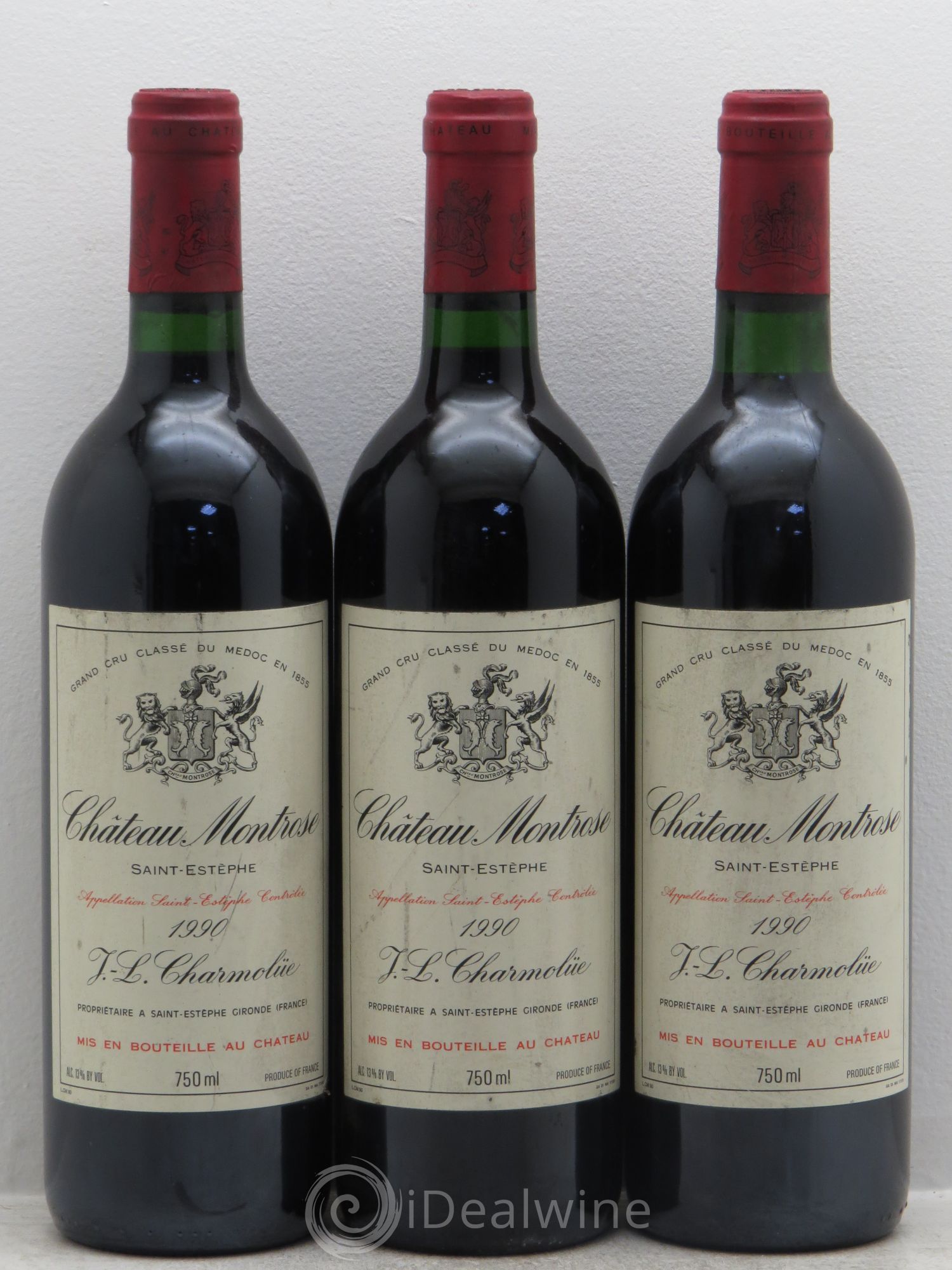 Château Montrose 2ème Grand Cru Classé 1990 - Lot de 3 bouteilles - 0