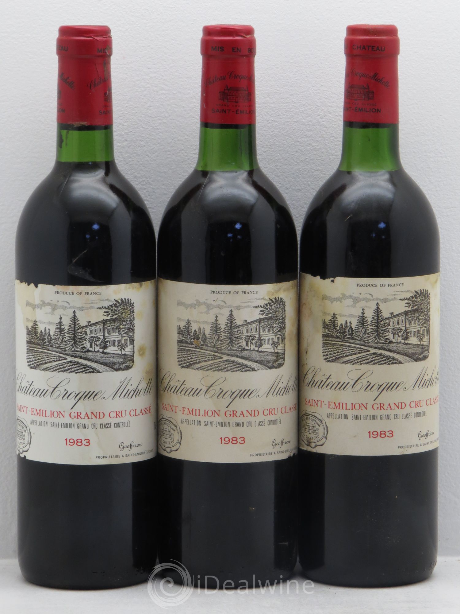 Château Croque Michotte 1983 - Lot de 3 bouteilles - 0
