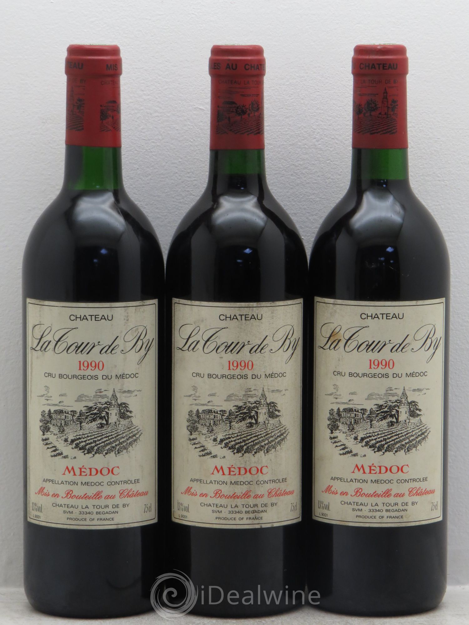 Château La Tour de By Cru Bourgeois 1990 - Lot de 3 bouteilles - 0