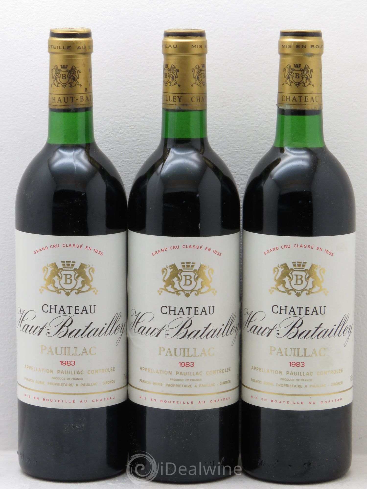 Château Haut Batailley 5ème Grand Cru Classé 1983 - Lot de 3 bouteilles - 0