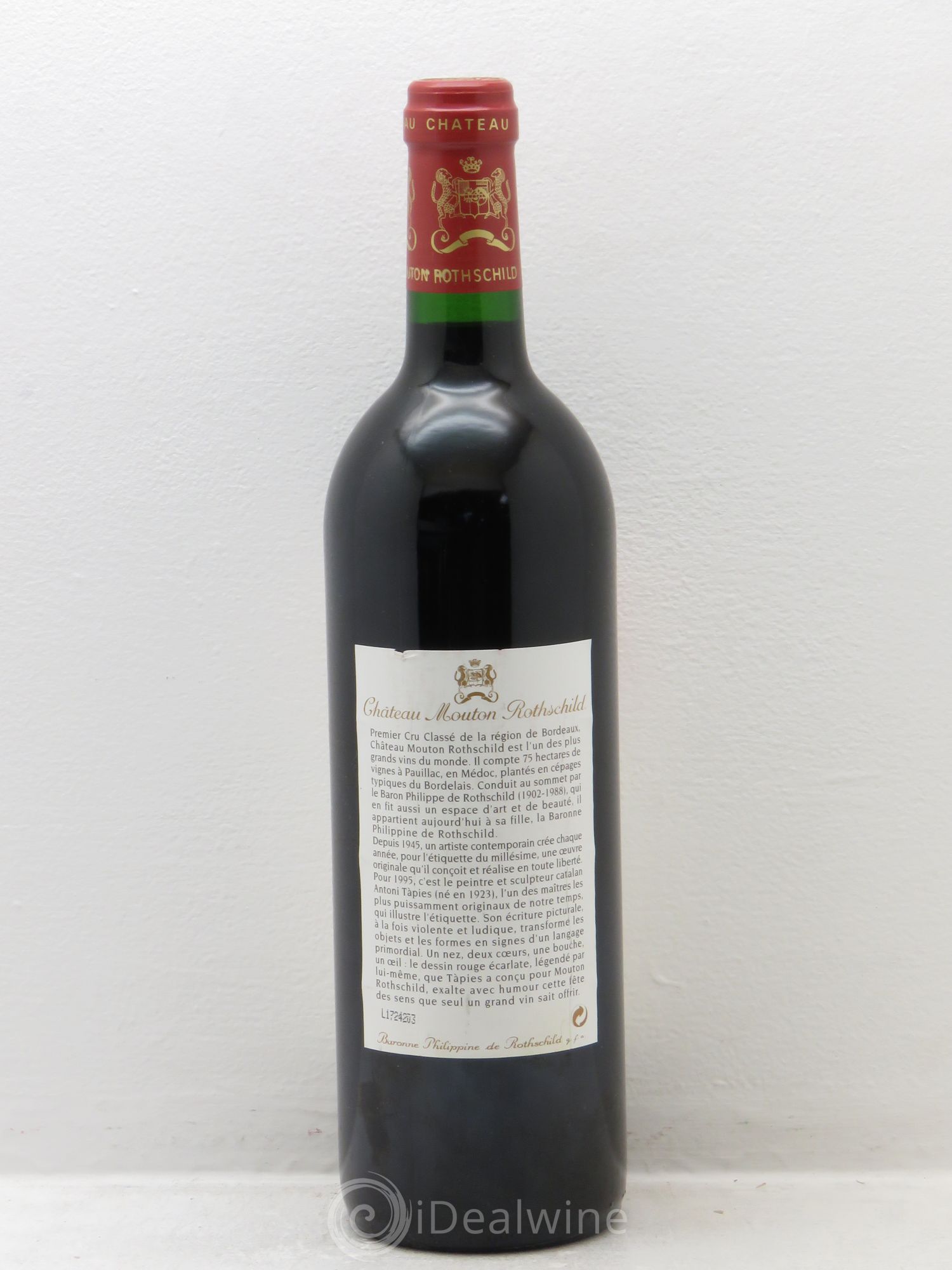 Château Mouton Rothschild 1er Grand Cru Classé 1995 - Lot de 1 bouteille - 1