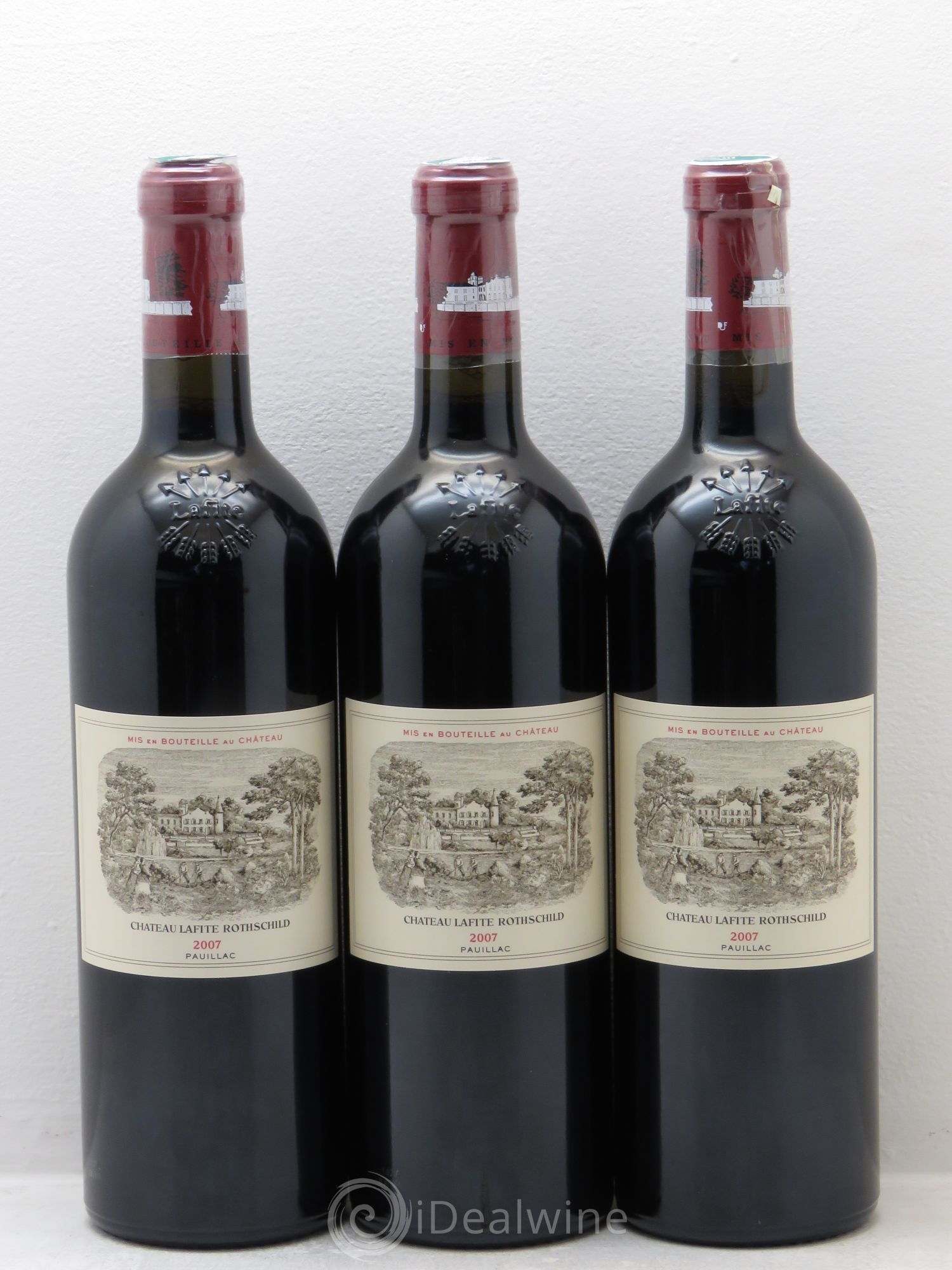 Château Lafite Rothschild 1er Grand Cru Classé 2007 - Lot de 3 bouteilles - 0