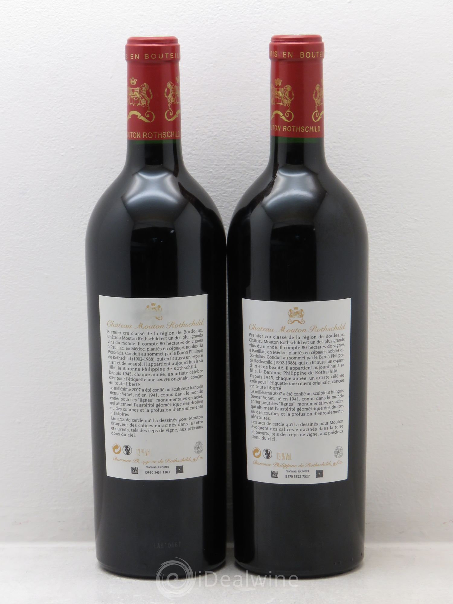 Château Mouton Rothschild 1er Grand Cru Classé 2007 - Lot de 2 bouteilles - 1